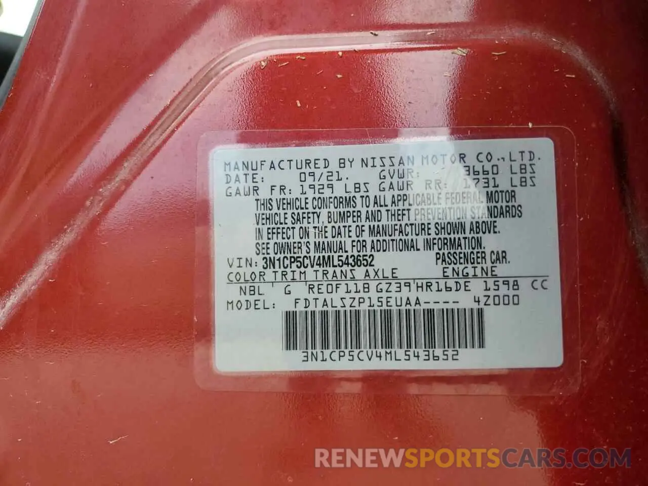 14 fotografías del automóvil dañado 3N1CP5CV4ML543652 NISSAN KICKS 2021