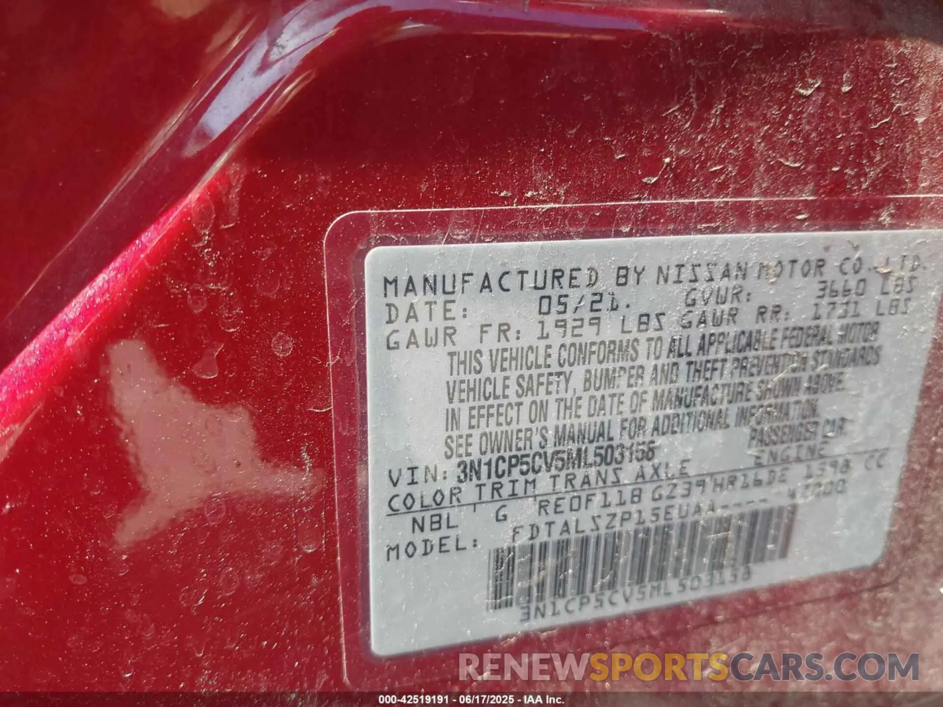 9 fotografías del automóvil dañado 3N1CP5CV5ML503158 NISSAN KICKS 2021