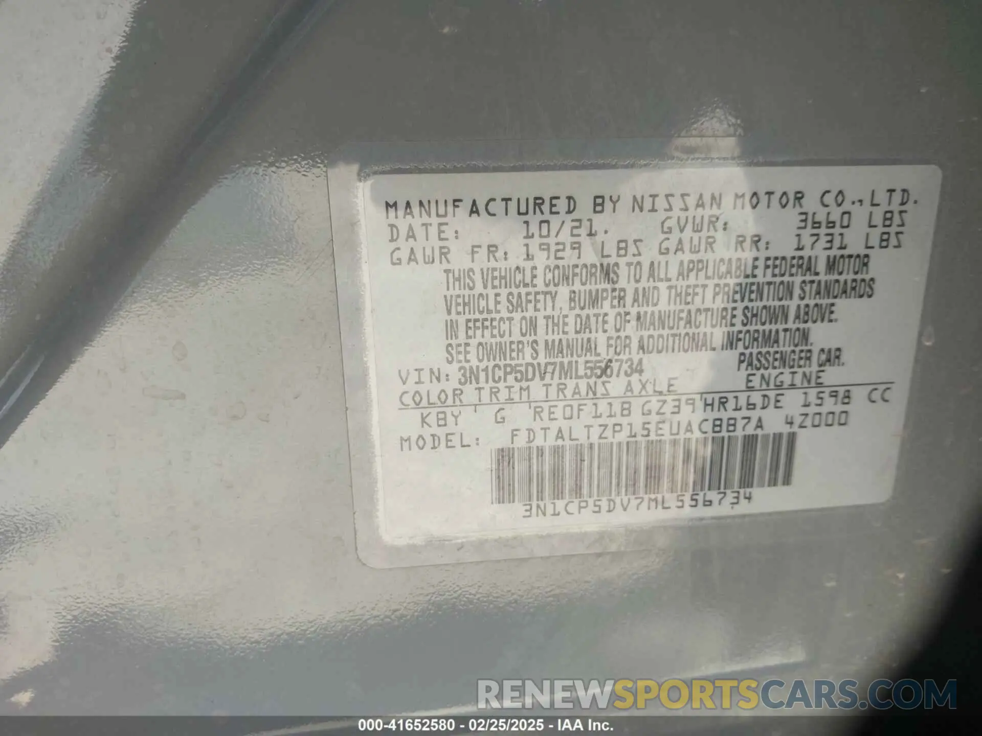 9 fotografías del automóvil dañado 3N1CP5DV7ML556734 NISSAN KICKS 2021
