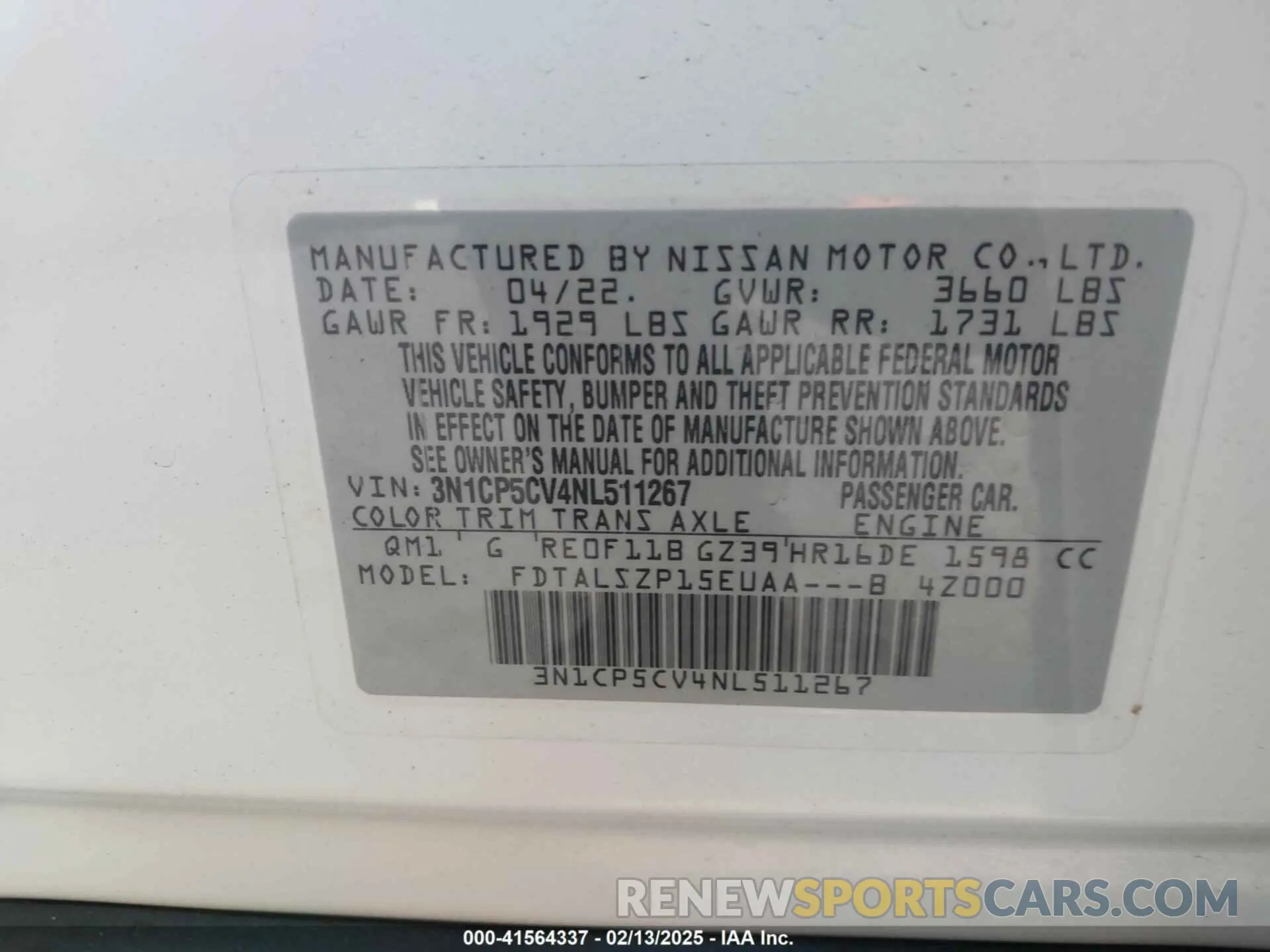 9 fotografías del automóvil dañado 3N1CP5CV4NL511267 NISSAN KICKS 2022