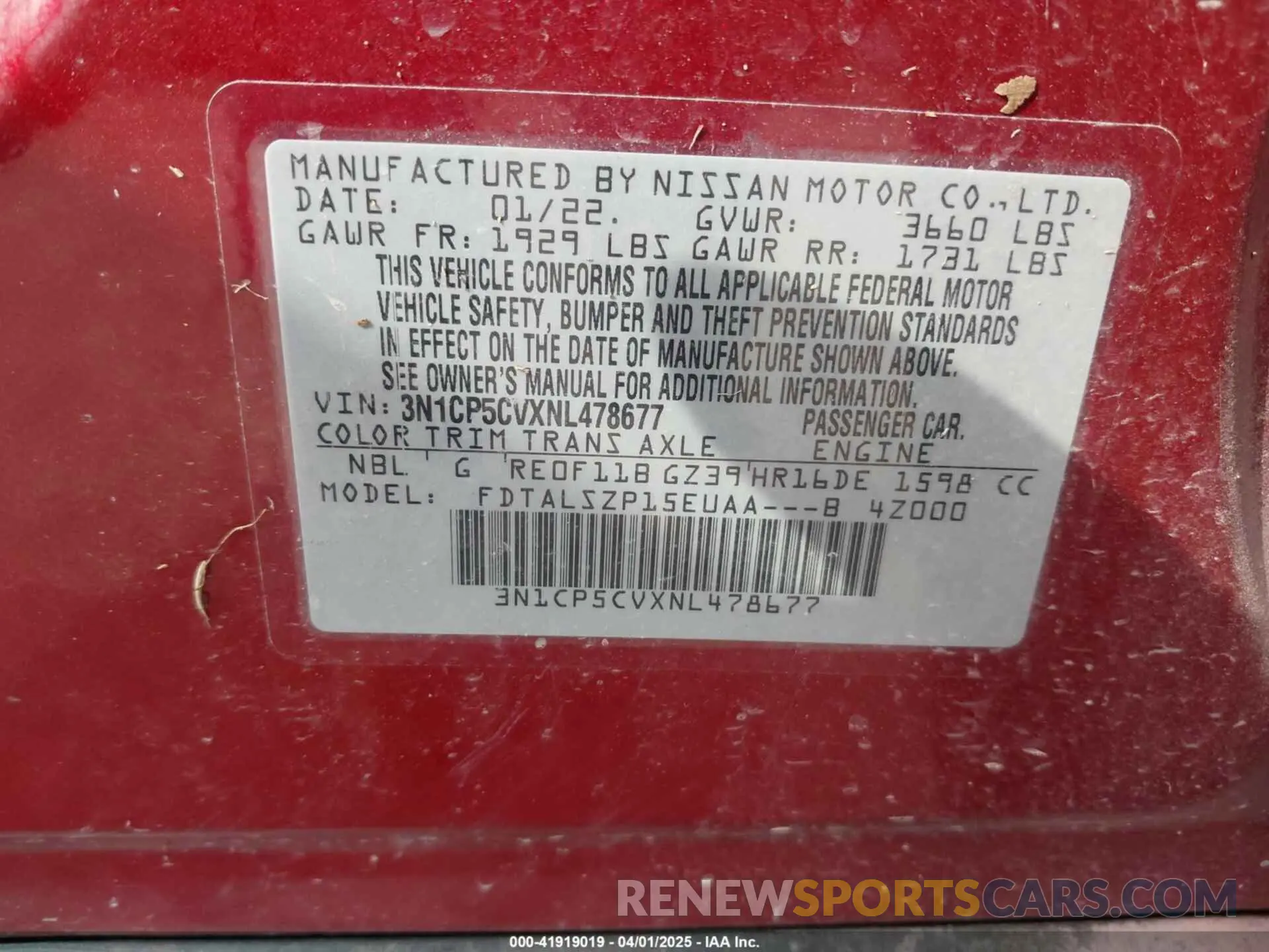 9 fotografías del automóvil dañado 3N1CP5CVXNL478677 NISSAN KICKS 2022
