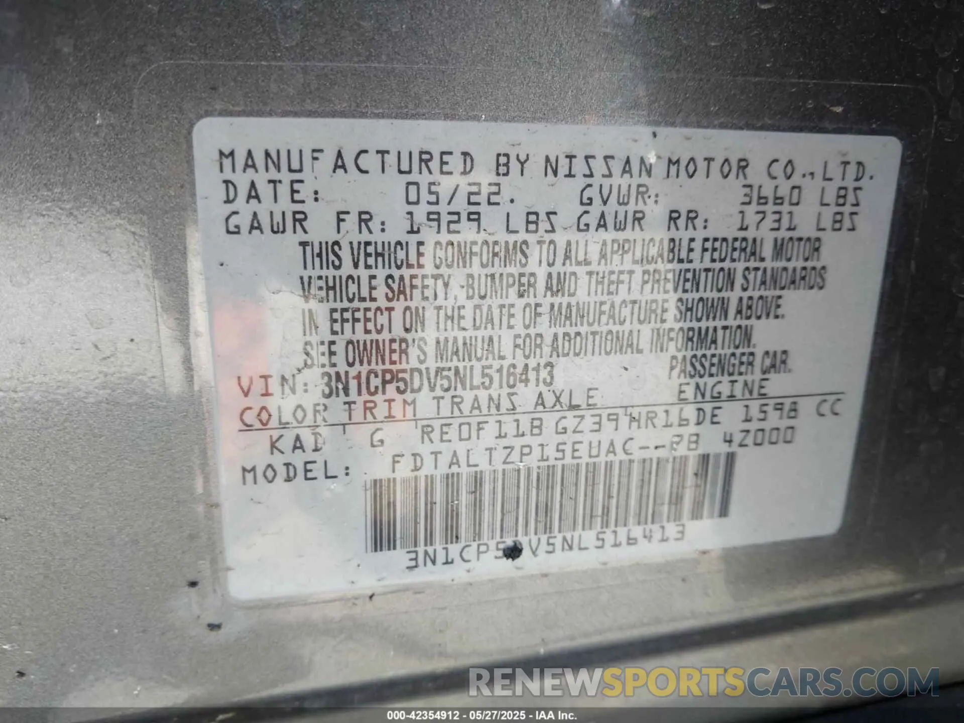 9 fotografías del automóvil dañado 3N1CP5DV5NL516413 NISSAN KICKS 2022