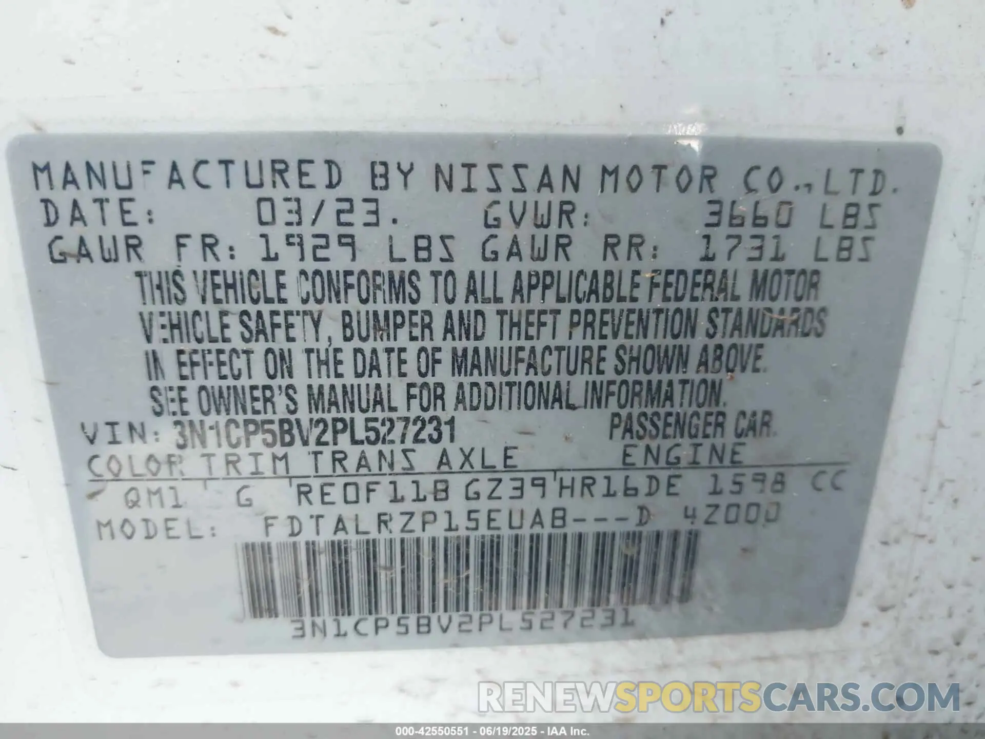 9 fotografías del automóvil dañado 3N1CP5BV2PL527231 NISSAN KICKS 2023
