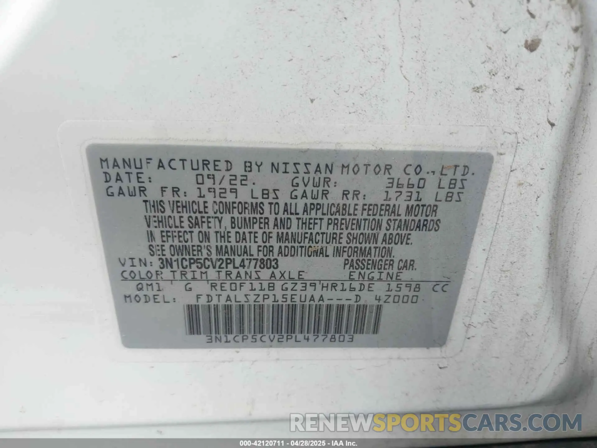 9 fotografías del automóvil dañado 3N1CP5CV2PL477803 NISSAN KICKS 2023