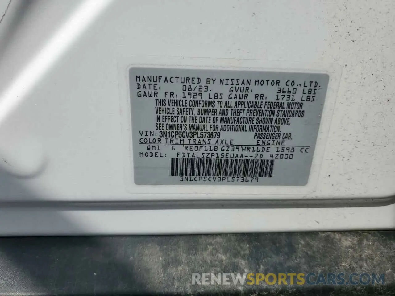 13 fotografías del automóvil dañado 3N1CP5CV3PL573679 NISSAN KICKS 2023
