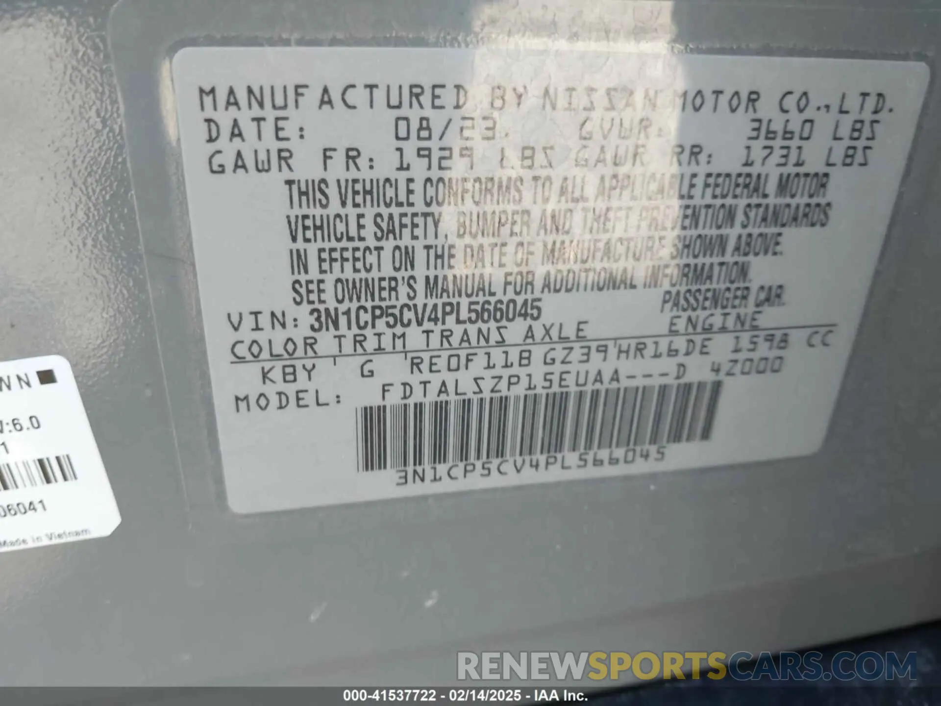 9 fotografías del automóvil dañado 3N1CP5CV4PL566045 NISSAN KICKS 2023
