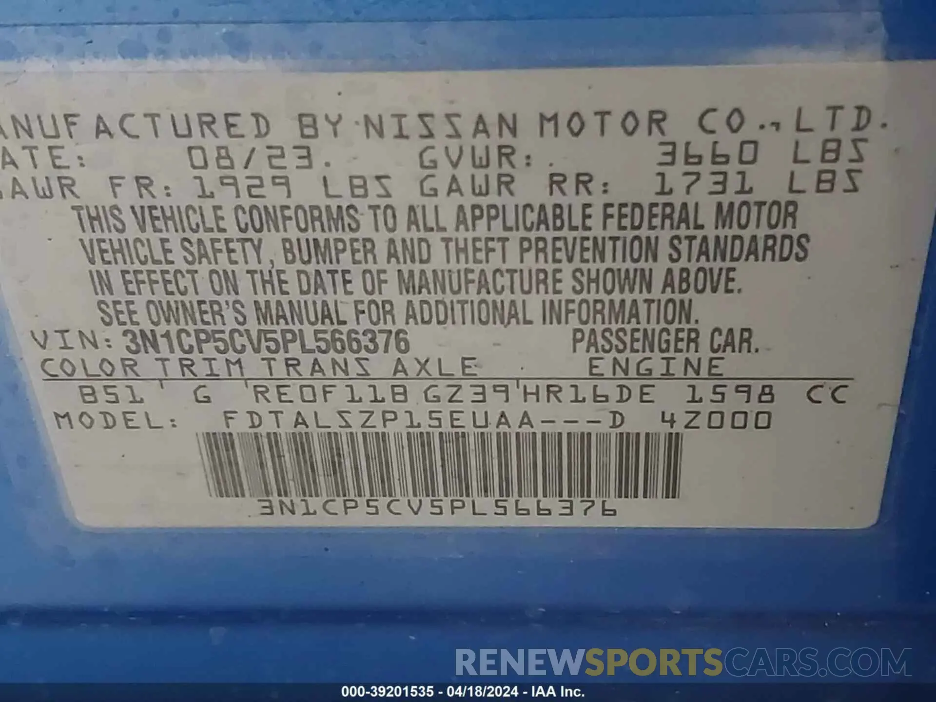 9 fotografías del automóvil dañado 3N1CP5CV5PL566376 NISSAN KICKS 2023