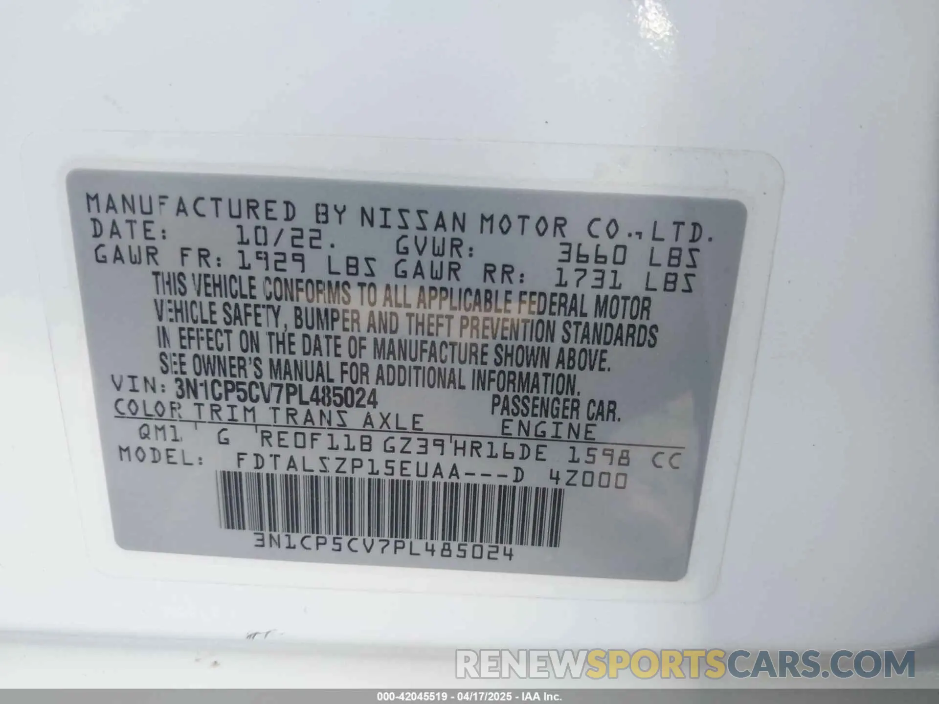 9 fotografías del automóvil dañado 3N1CP5CV7PL485024 NISSAN KICKS 2023