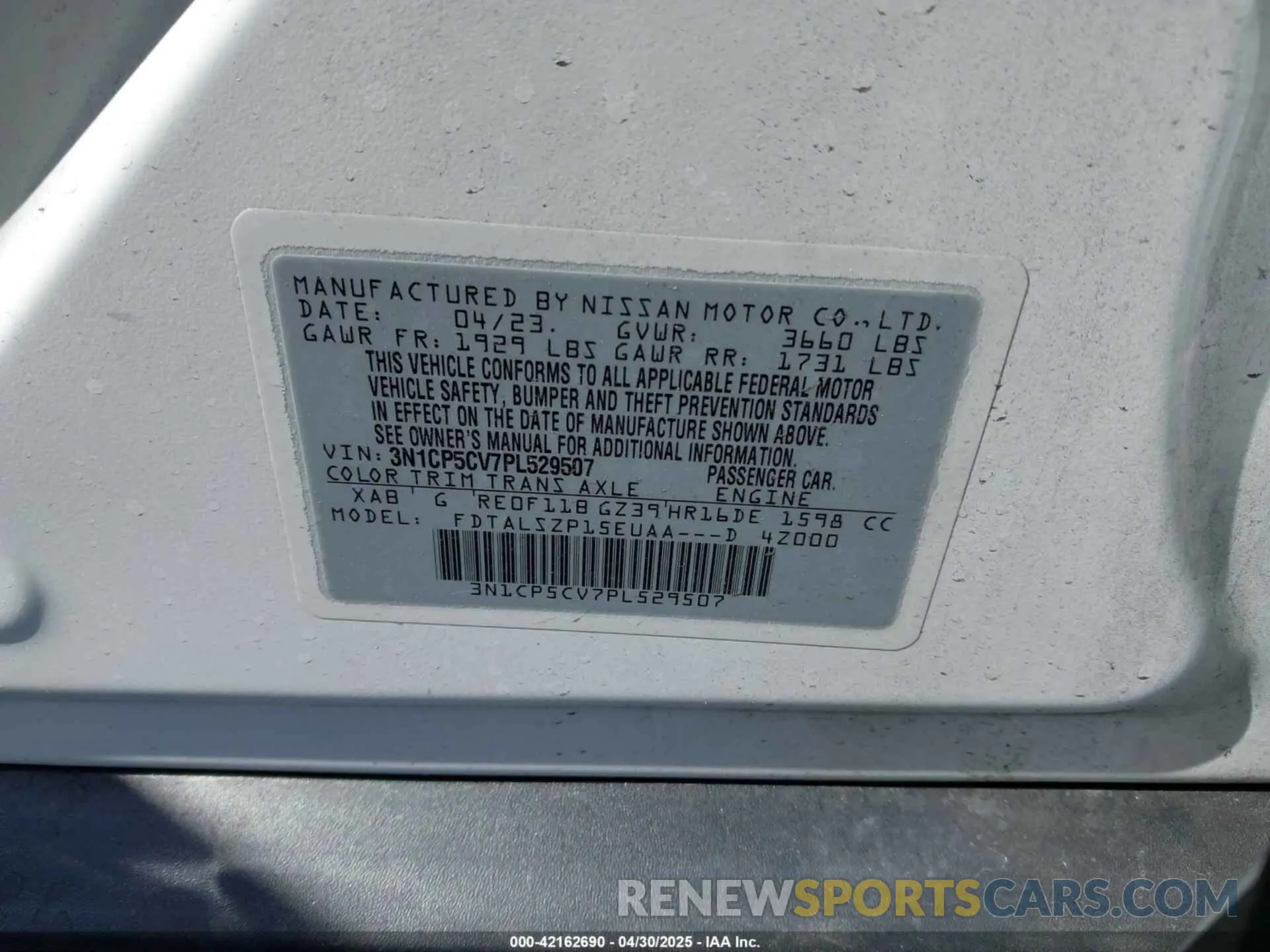 9 fotografías del automóvil dañado 3N1CP5CV7PL529507 NISSAN KICKS 2023