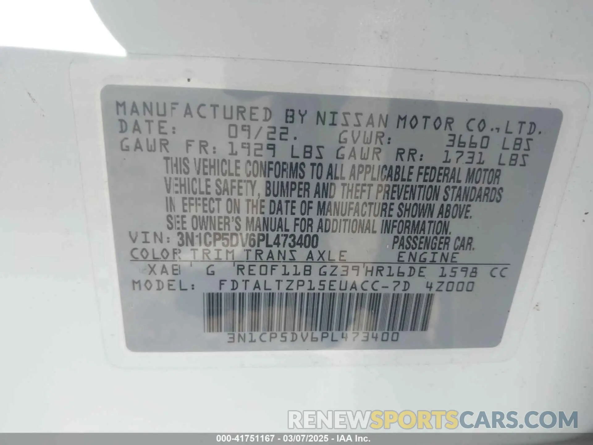 9 fotografías del automóvil dañado 3N1CP5DV6PL473400 NISSAN KICKS 2023