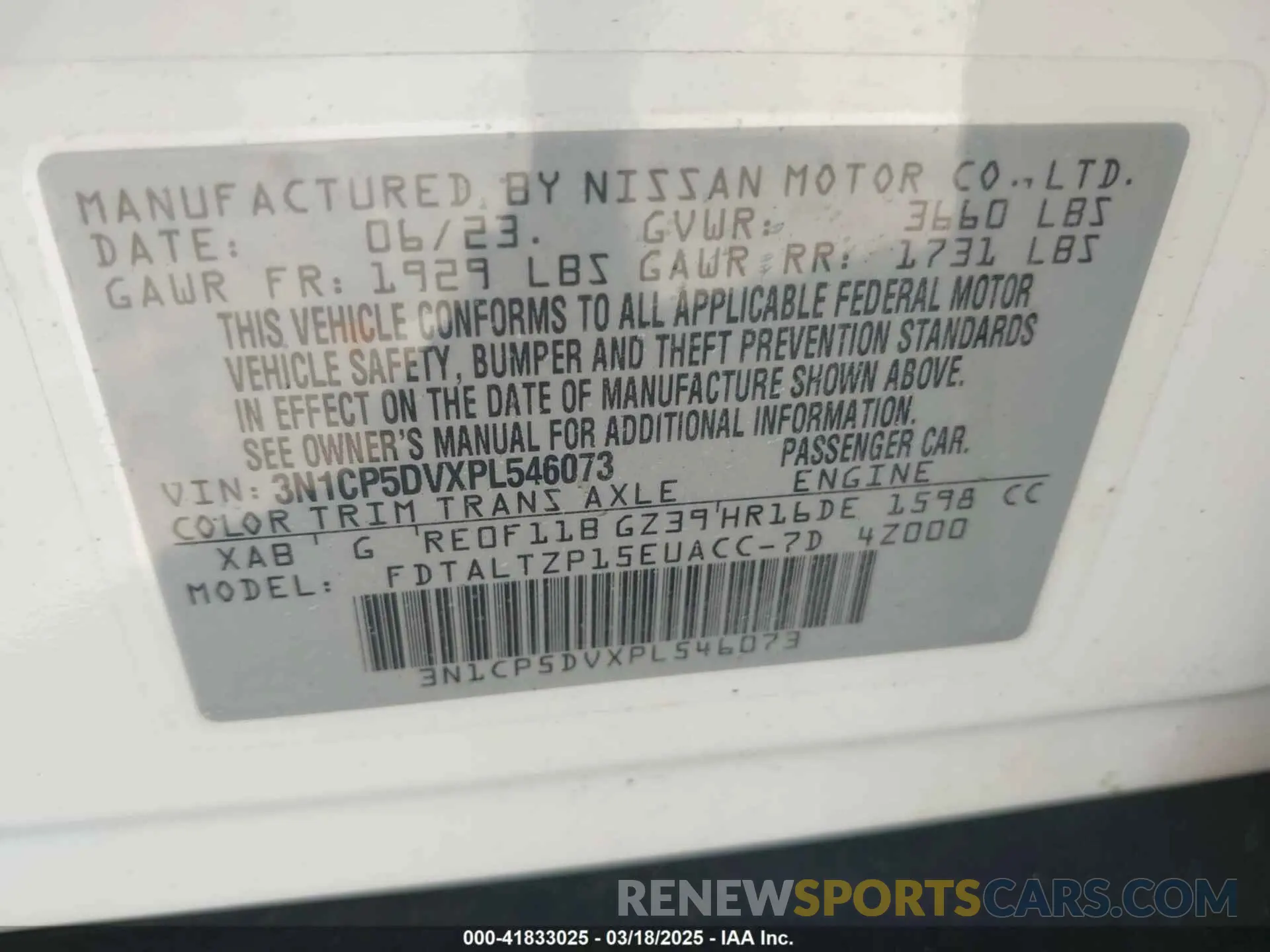 9 fotografías del automóvil dañado 3N1CP5DVXPL546073 NISSAN KICKS 2023