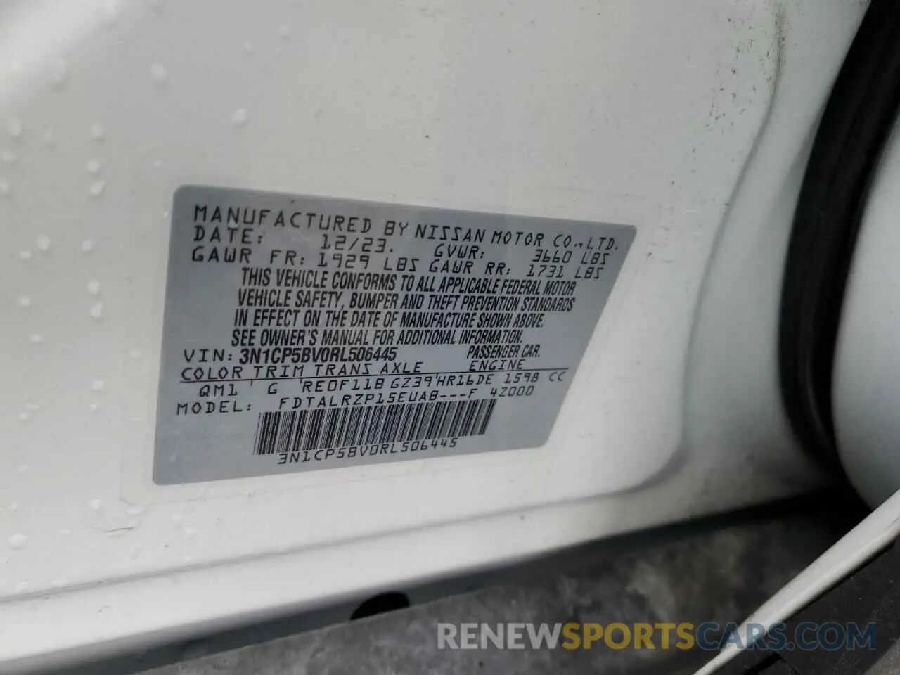 12 fotografías del automóvil dañado 3N1CP5BV0RL506445 NISSAN KICKS 2024