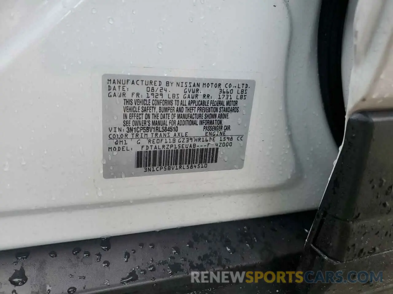 15 fotografías del automóvil dañado 3N1CP5BV1RL584510 NISSAN KICKS 2024