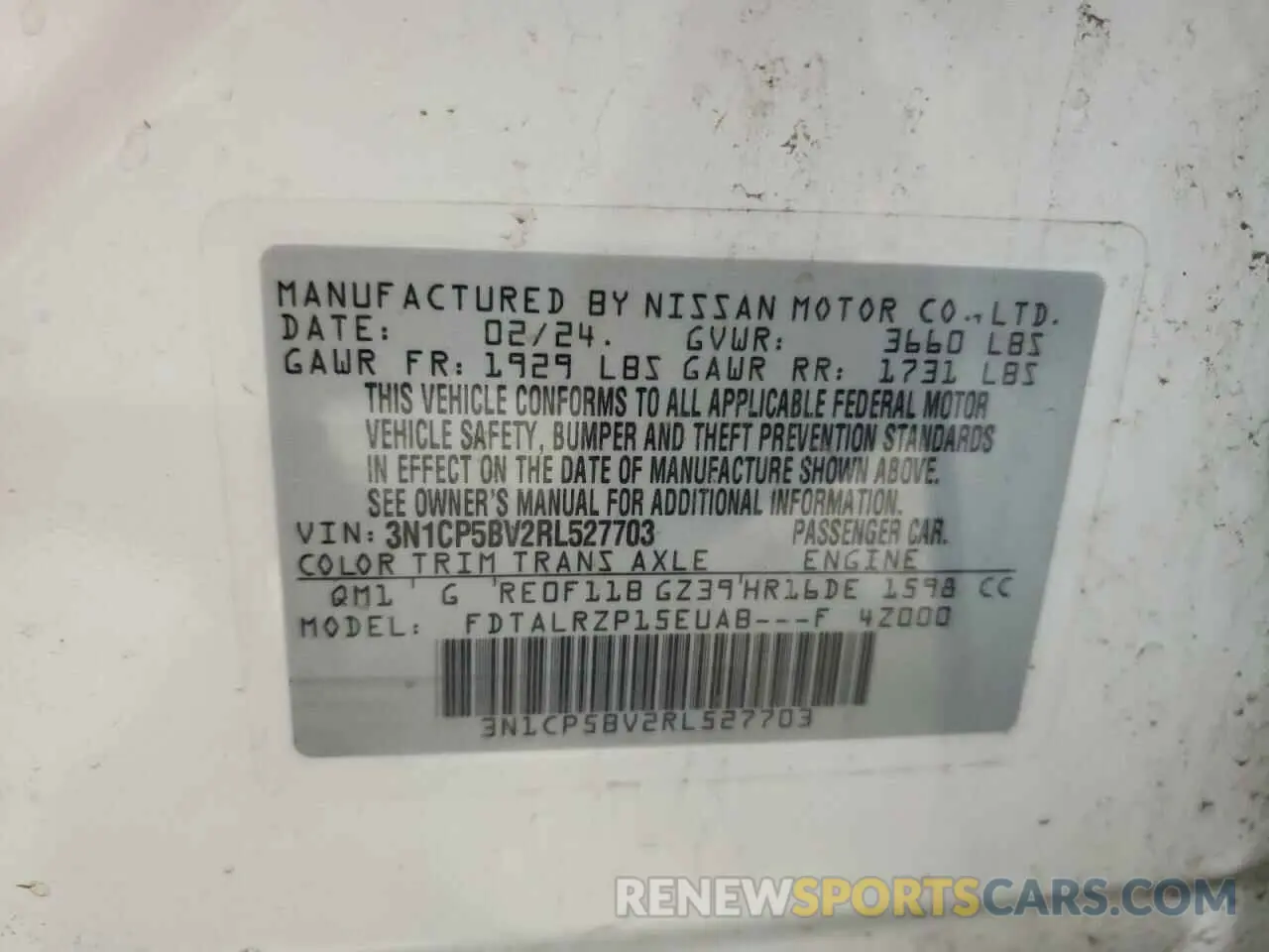 13 fotografías del automóvil dañado 3N1CP5BV2RL527703 NISSAN KICKS 2024
