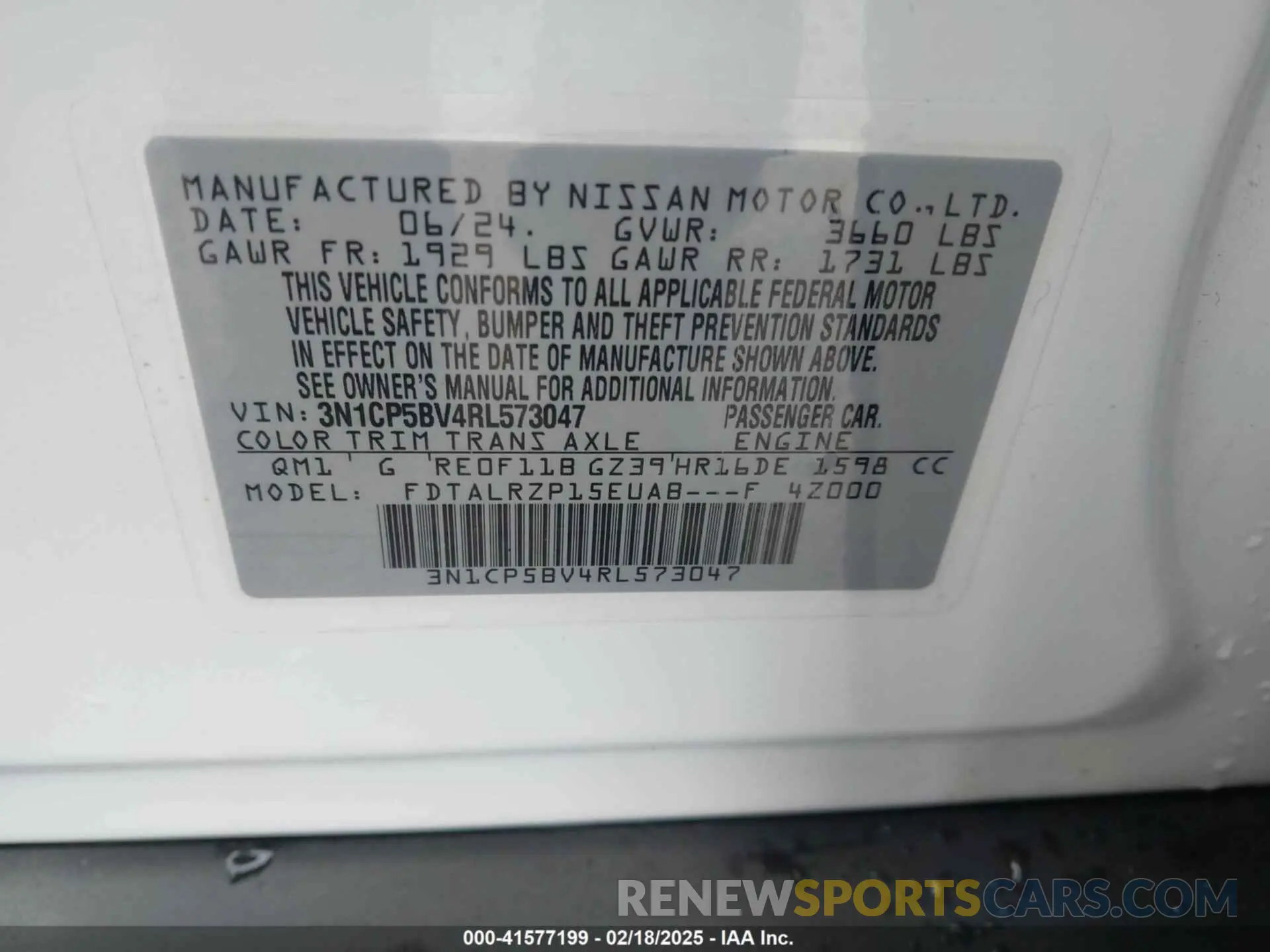 9 fotografías del automóvil dañado 3N1CP5BV4RL573047 NISSAN KICKS 2024