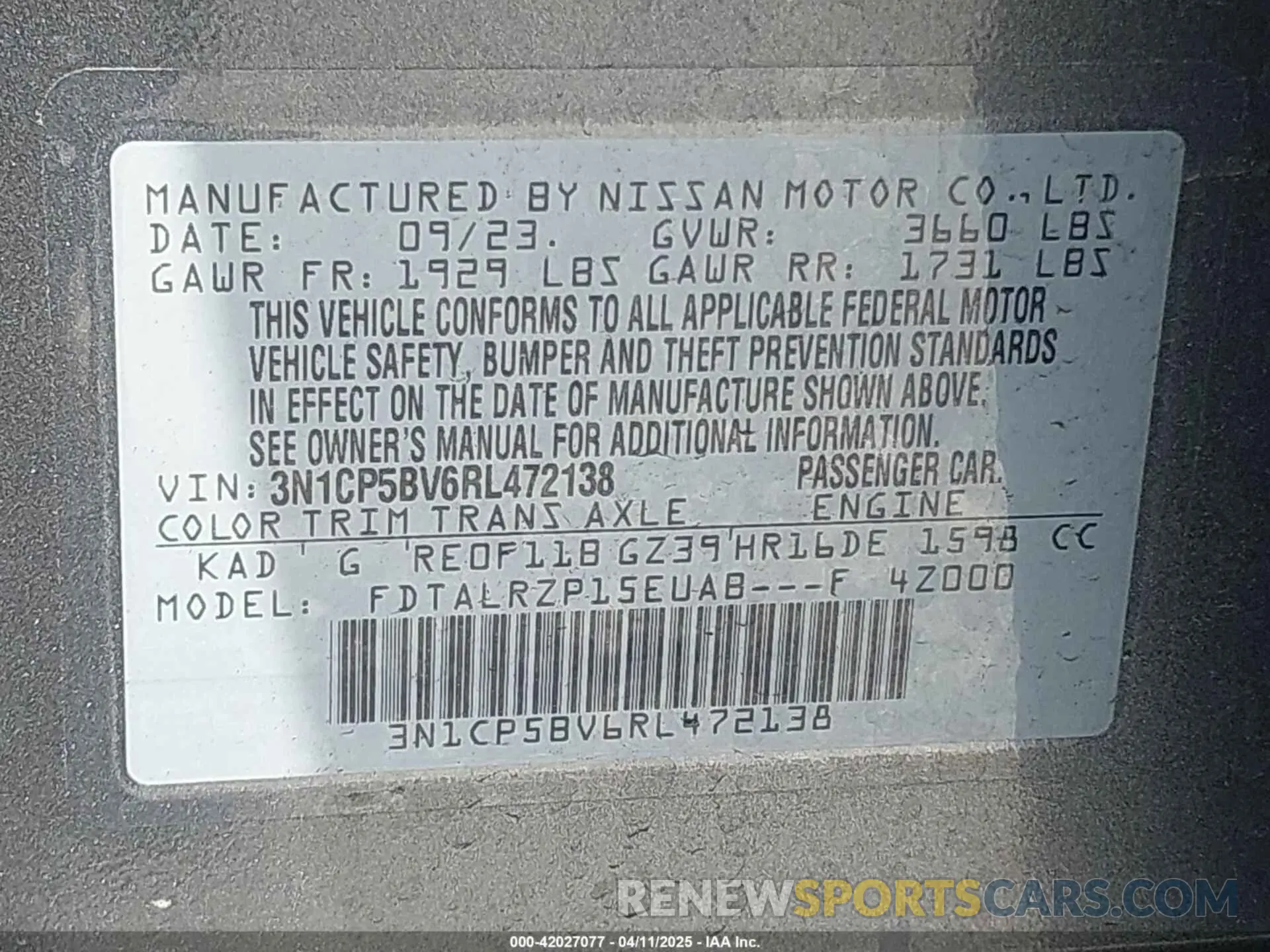 9 fotografías del automóvil dañado 3N1CP5BV6RL472138 NISSAN KICKS 2024