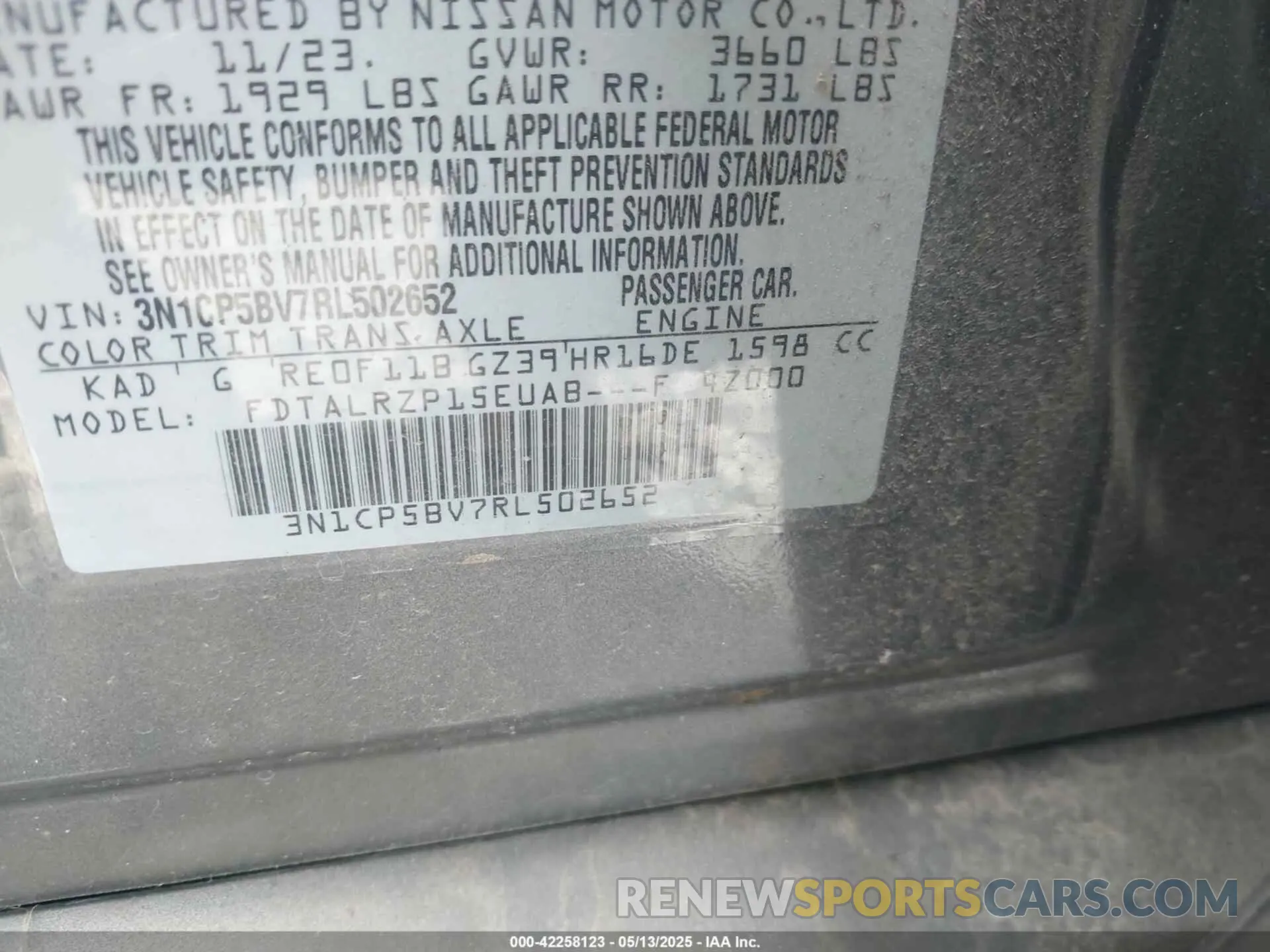 9 fotografías del automóvil dañado 3N1CP5BV7RL502652 NISSAN KICKS 2024