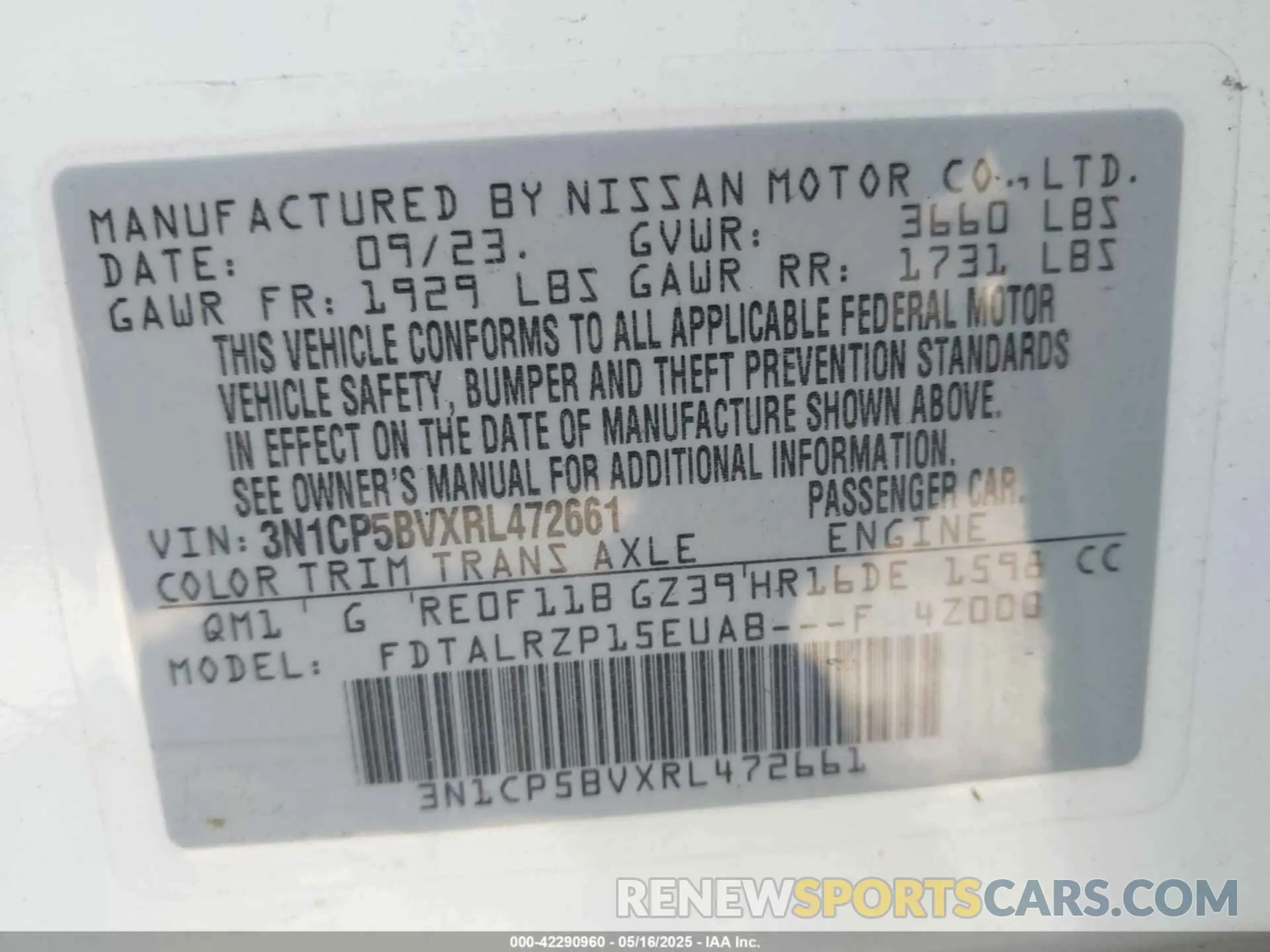 9 fotografías del automóvil dañado 3N1CP5BVXRL472661 NISSAN KICKS 2024