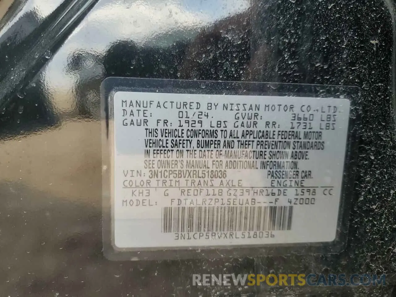 14 fotografías del automóvil dañado 3N1CP5BVXRL518036 NISSAN KICKS 2024