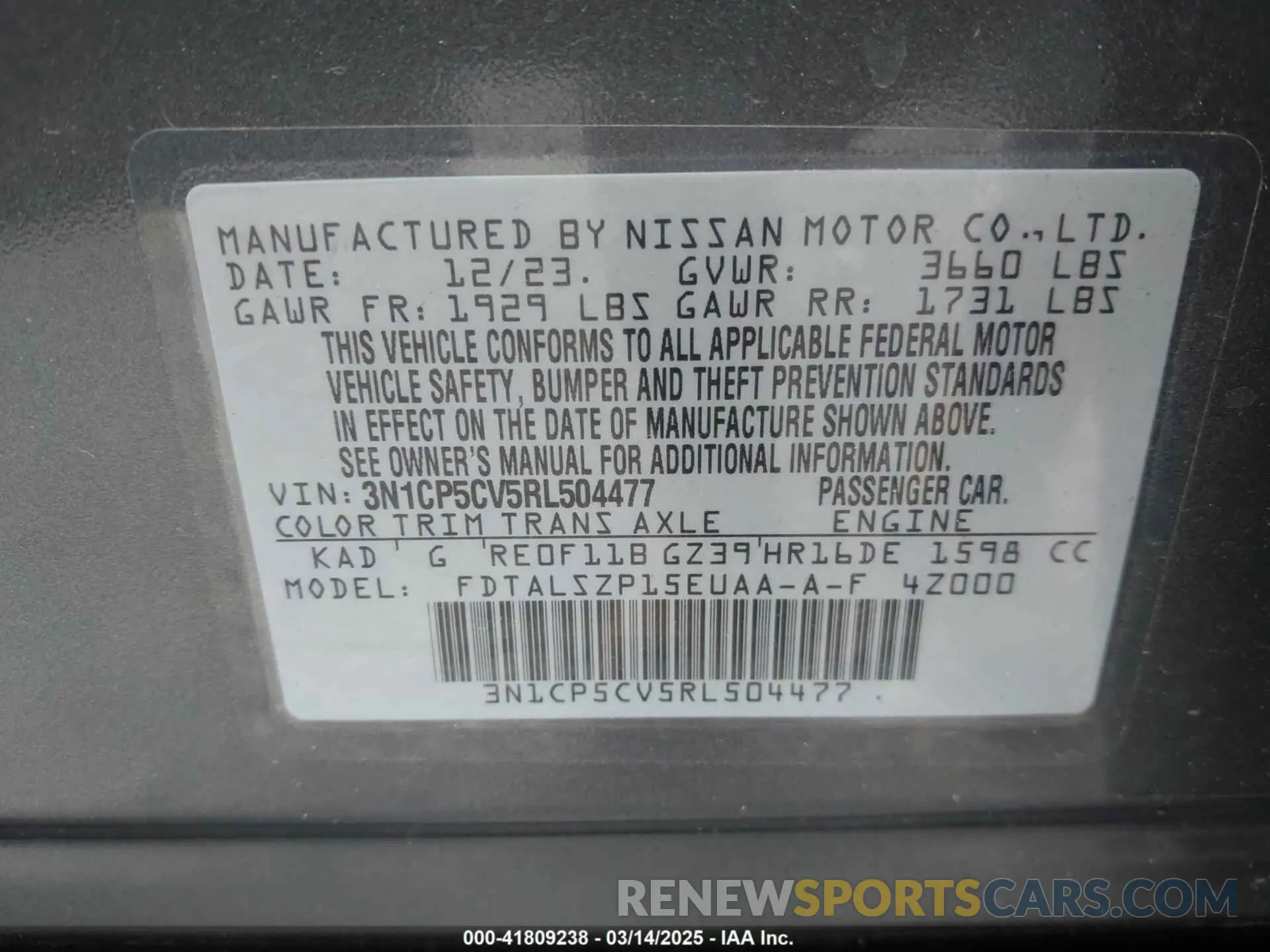 9 fotografías del automóvil dañado 3N1CP5CV5RL504477 NISSAN KICKS 2024