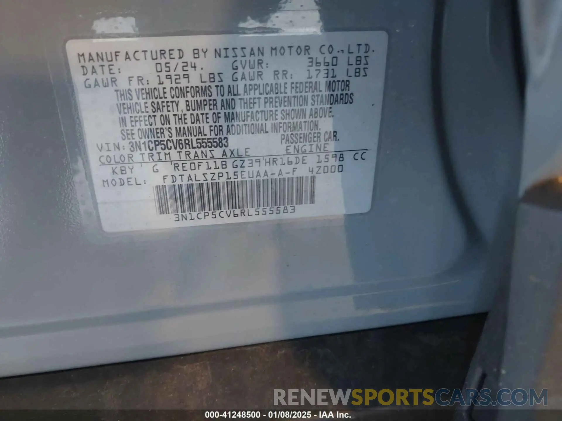 9 fotografías del automóvil dañado 3N1CP5CV6RL555583 NISSAN KICKS 2024