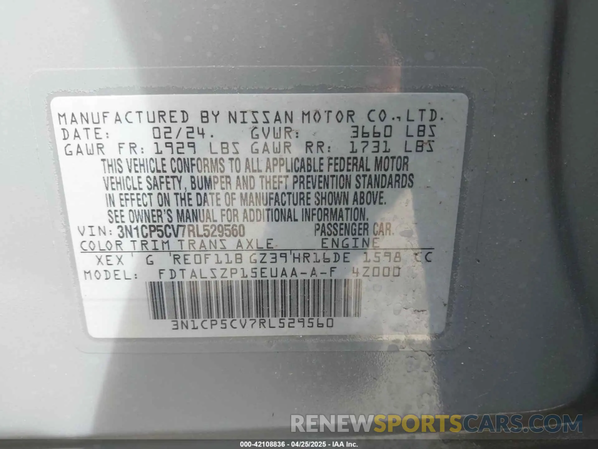9 fotografías del automóvil dañado 3N1CP5CV7RL529560 NISSAN KICKS 2024