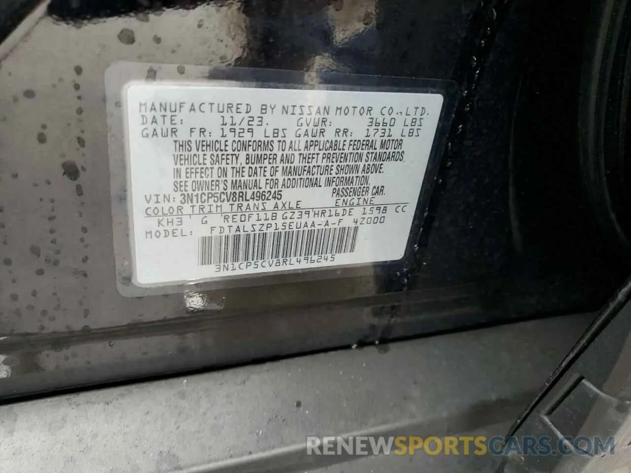 12 fotografías del automóvil dañado 3N1CP5CV8RL496245 NISSAN KICKS 2024