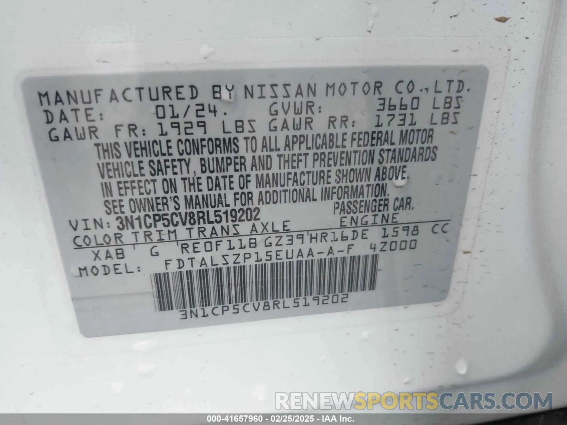 9 fotografías del automóvil dañado 3N1CP5CV8RL519202 NISSAN KICKS 2024