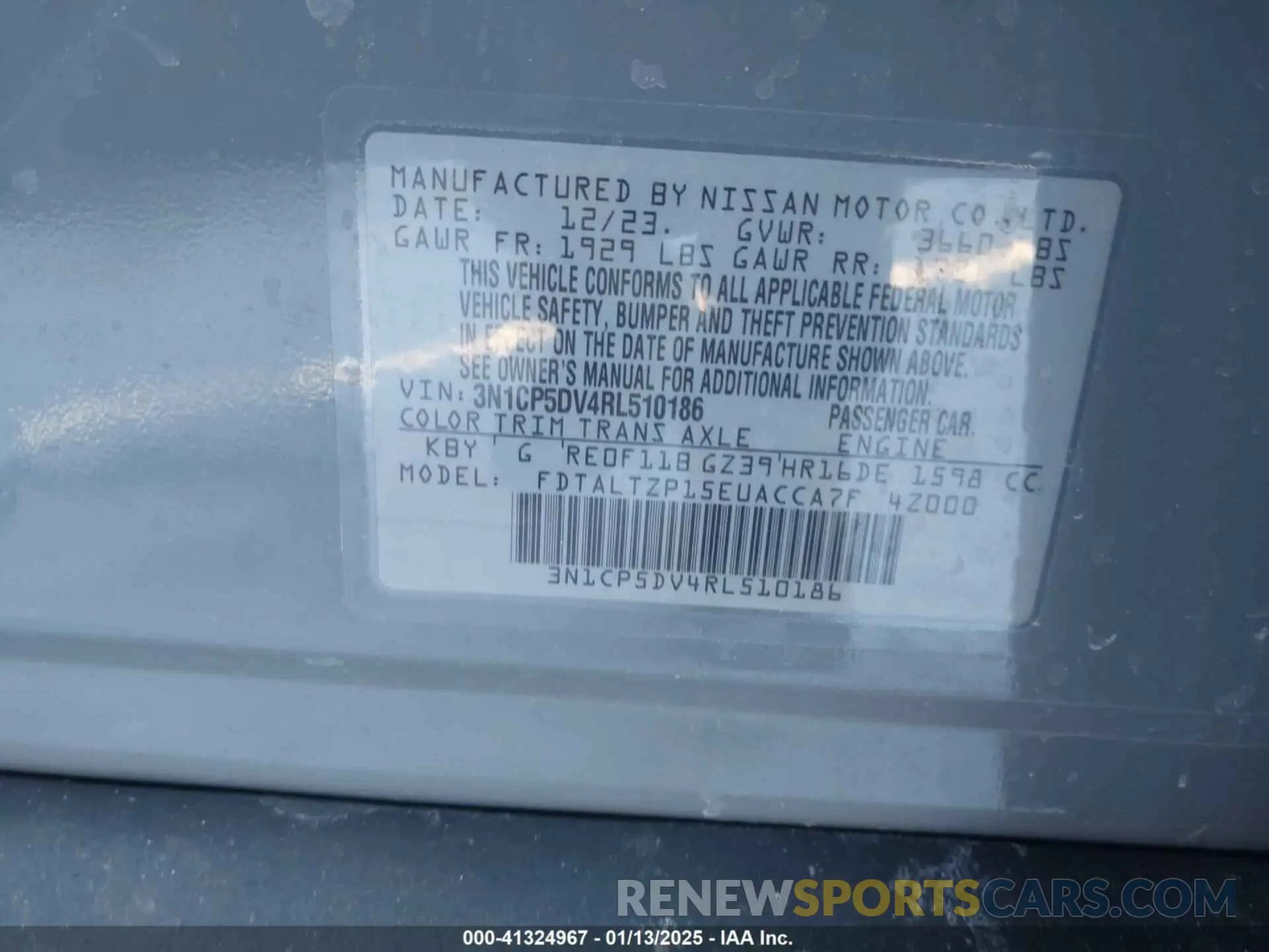 9 fotografías del automóvil dañado 3N1CP5DV4RL510186 NISSAN KICKS 2024