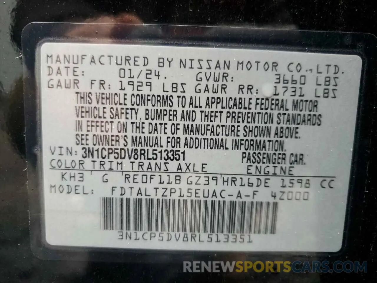 13 fotografías del automóvil dañado 3N1CP5DV8RL513351 NISSAN KICKS 2024
