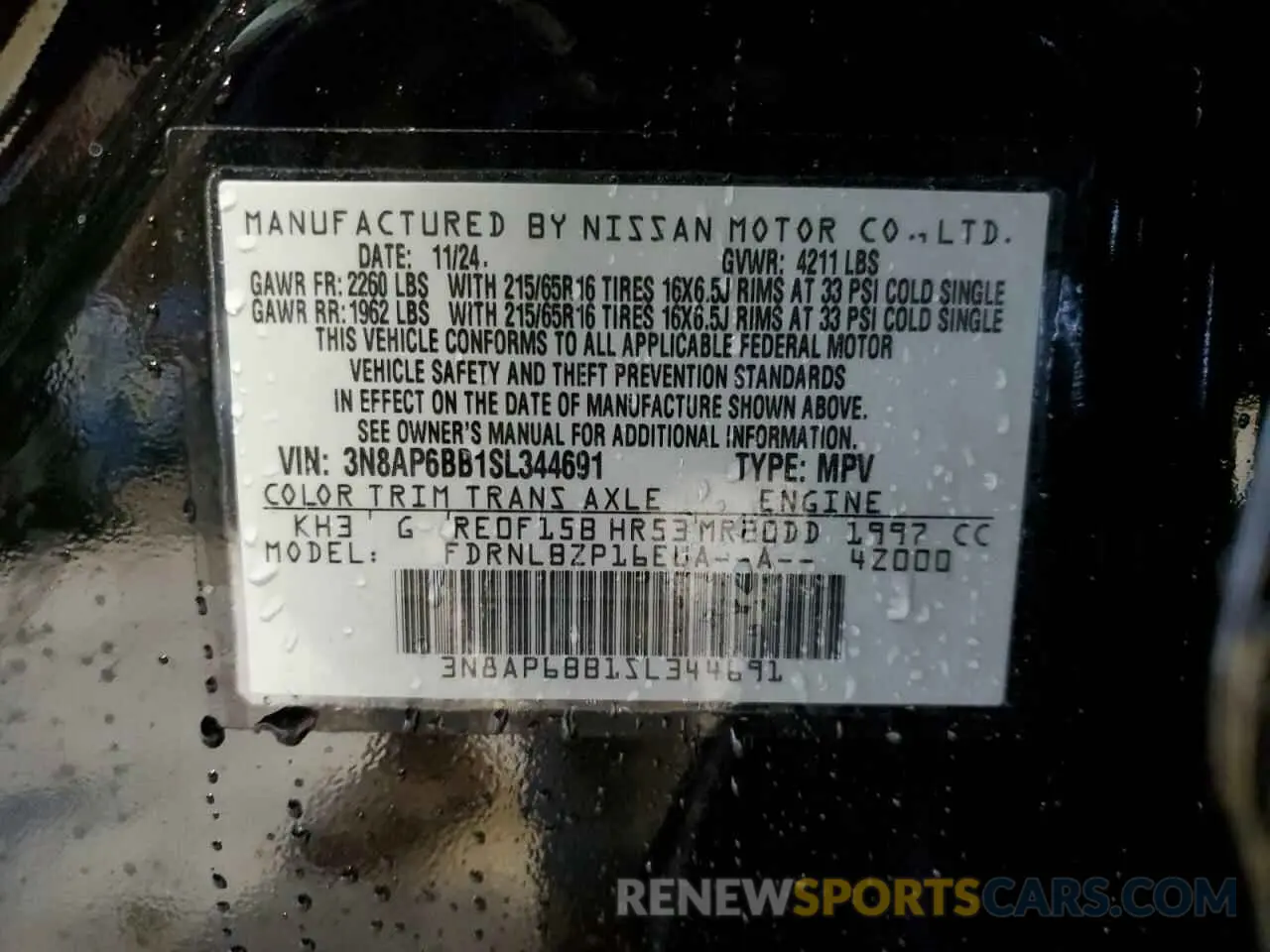 13 fotografías del automóvil dañado 3N8AP6BB1SL344691 NISSAN KICKS 2025