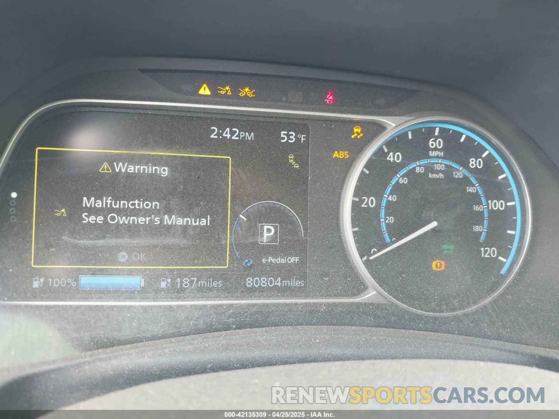 7 fotografías del automóvil dañado 1N4BZ1CP6LC304083 NISSAN LEAF 2020