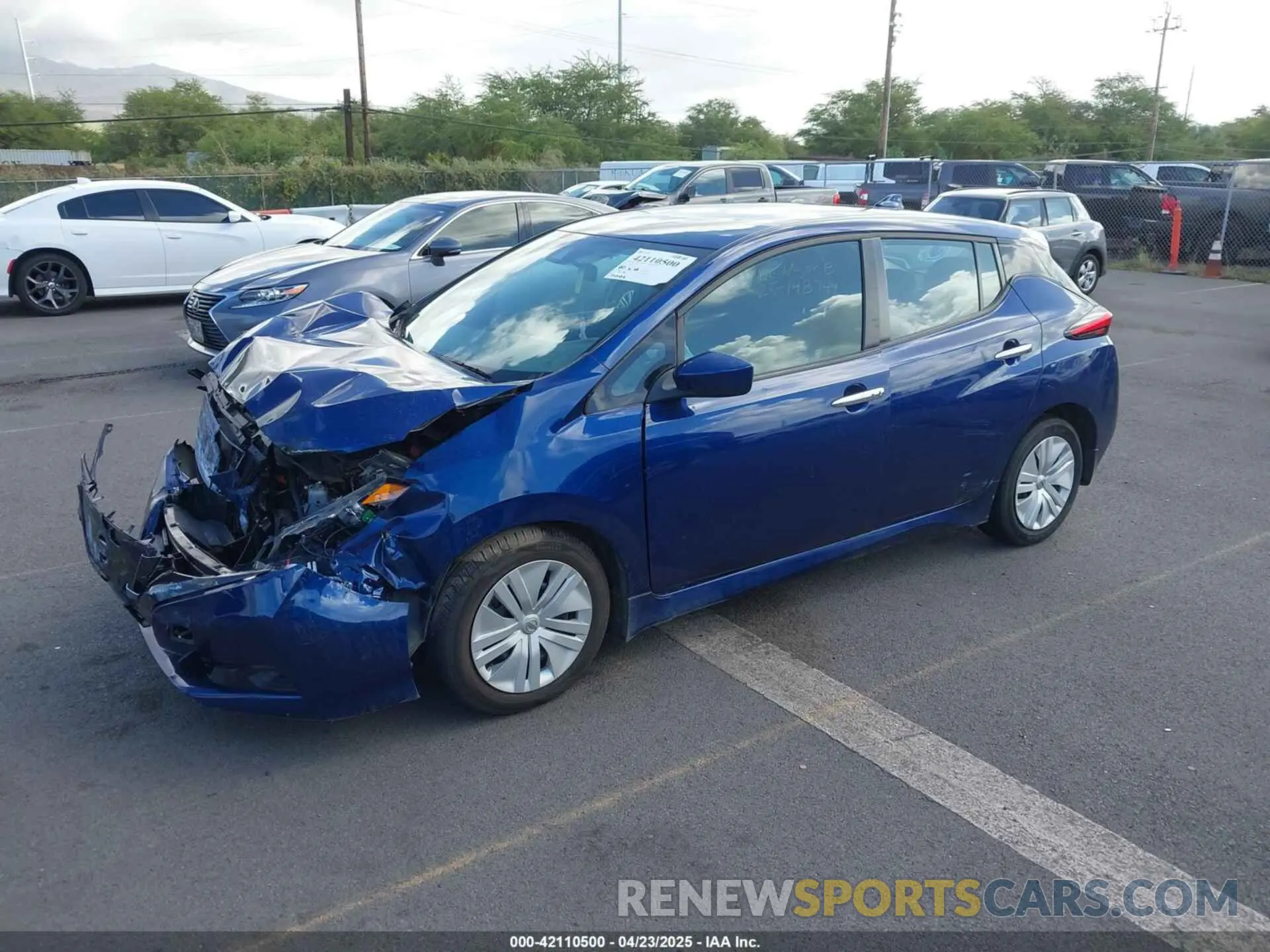 2 fotografías del automóvil dañado 1N4AZ1BV9MC554222 NISSAN LEAF 2021