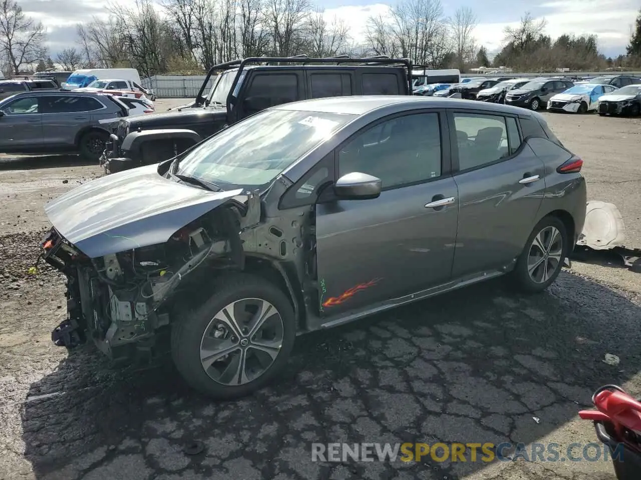 1 fotografías del automóvil dañado 1N4AZ1CV1NC555235 NISSAN LEAF 2022