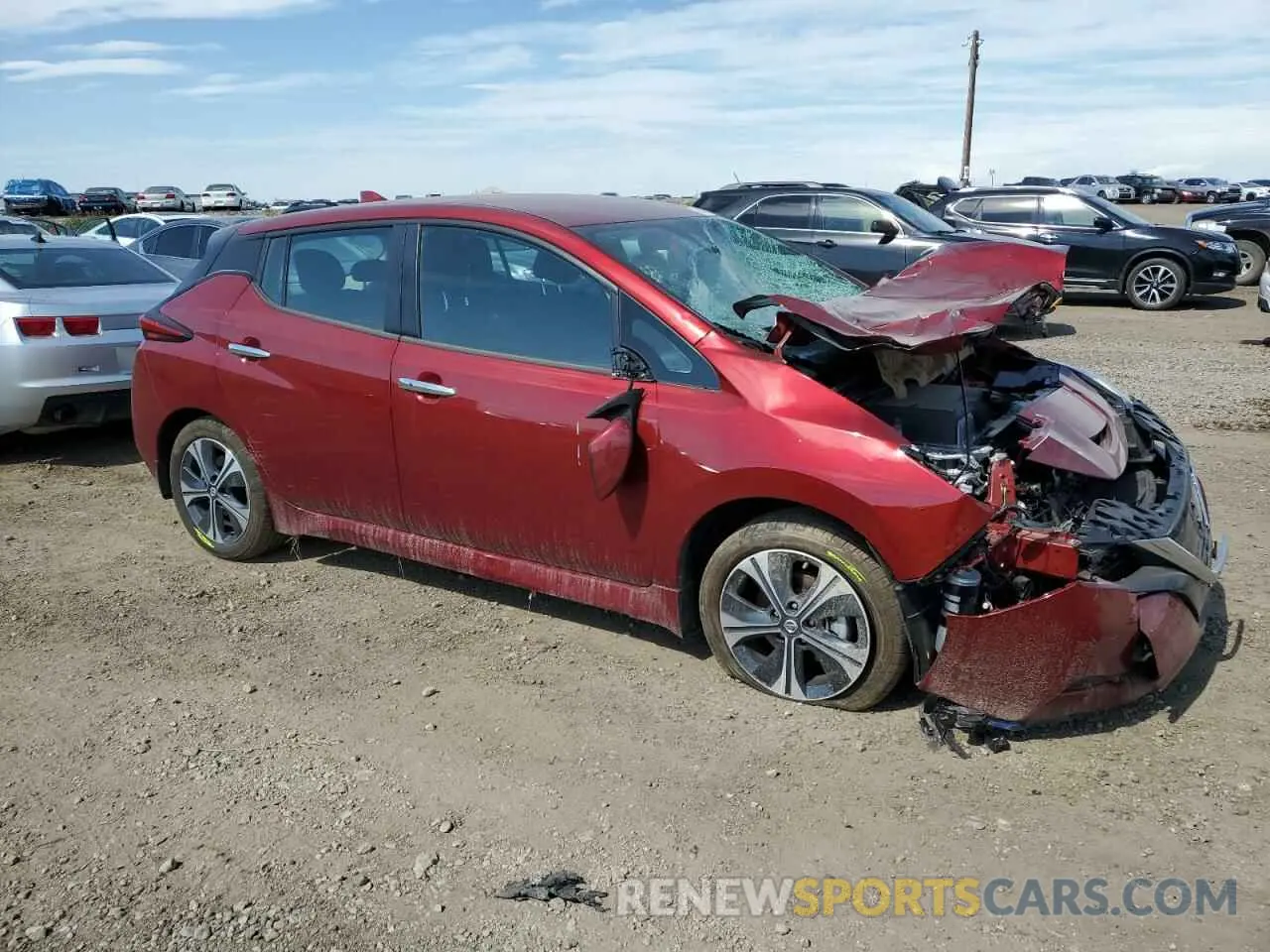 4 fotografías del automóvil dañado 1N4BZ1CV7NC555289 NISSAN LEAF 2022