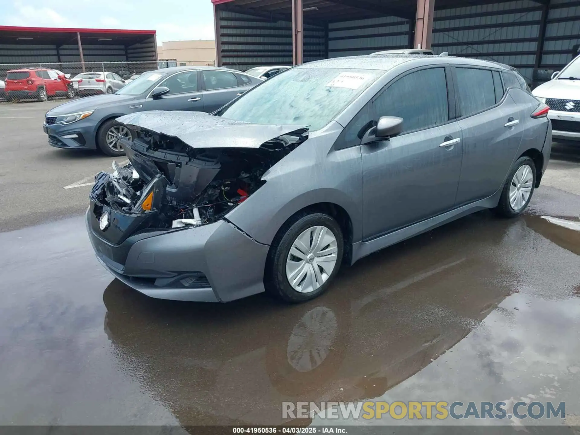 2 fotografías del automóvil dañado 1N4AZ1BV1PC562206 NISSAN LEAF 2023