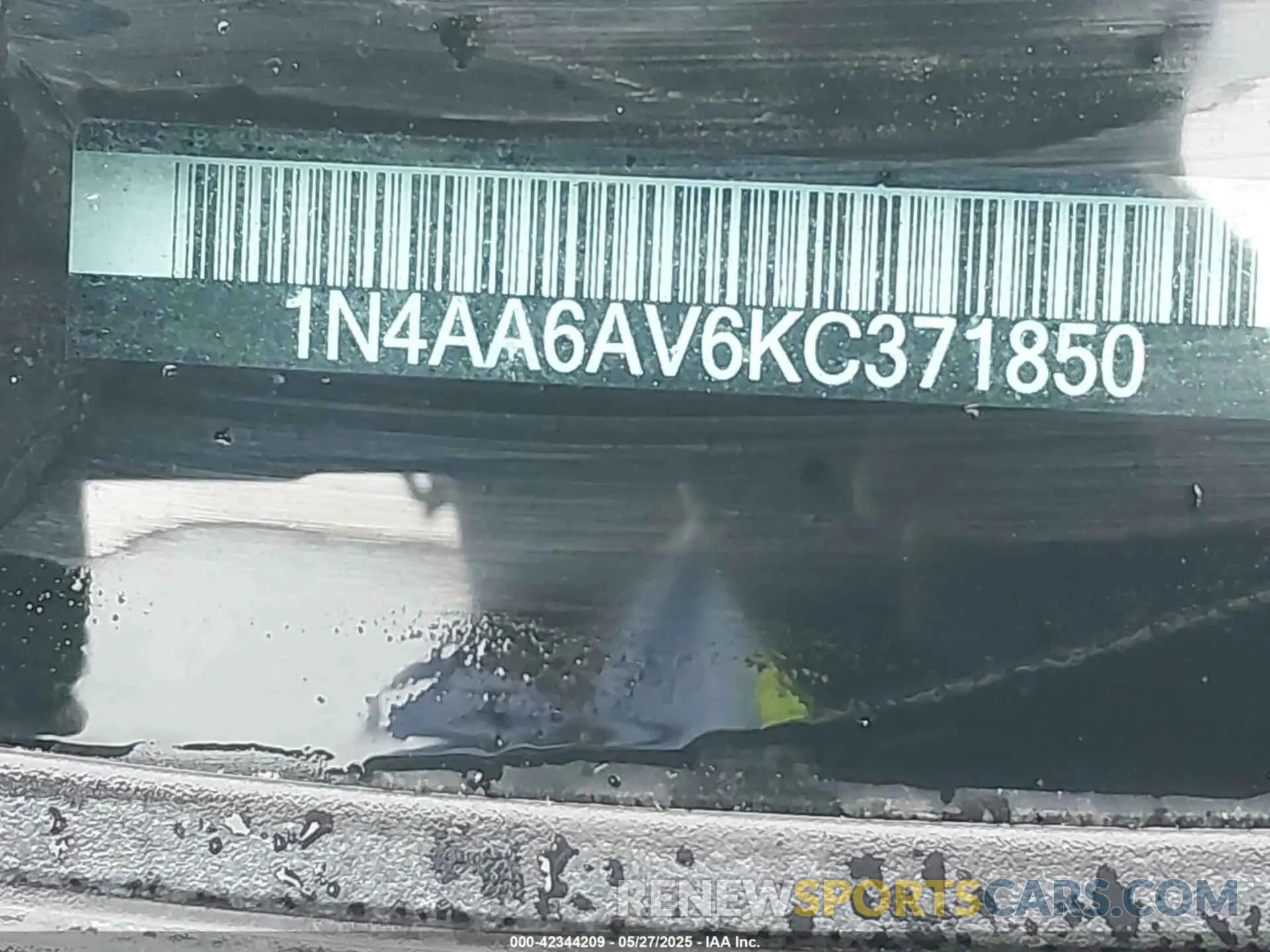 9 fotografías del automóvil dañado 1N4AA6AV6KC371850 NISSAN MAXIMA 2019