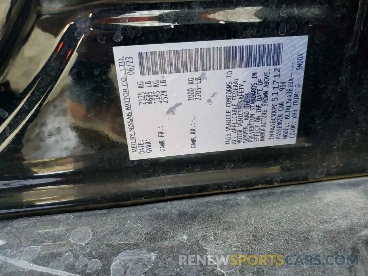 12 fotografías del automóvil dañado 1N4AA6CVXPC511712 NISSAN MAXIMA 2023