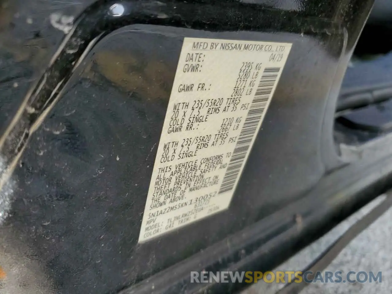 15 fotografías del automóvil dañado 5N1AZ2MS5KN130052 NISSAN MURANO 2019