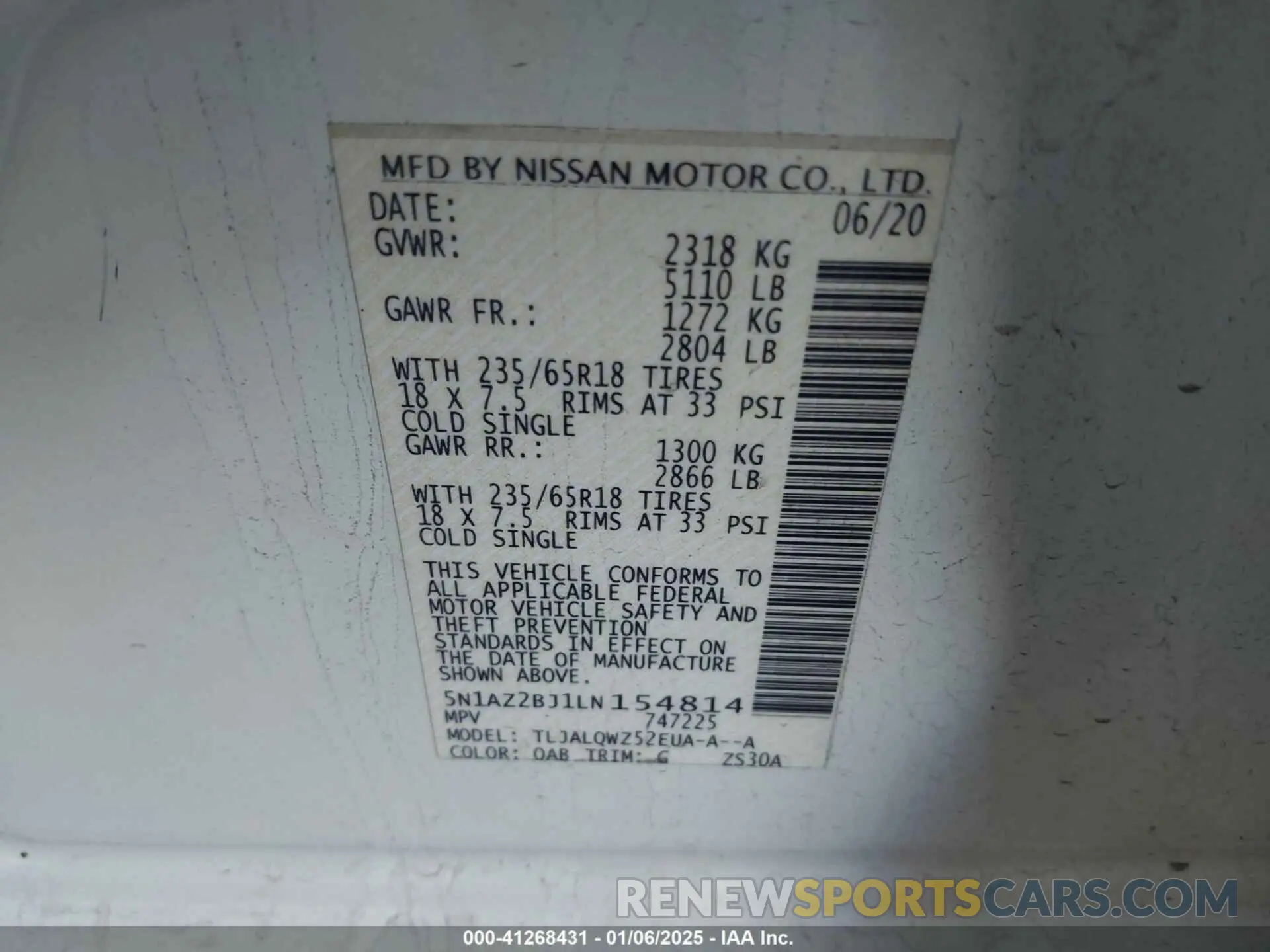 9 fotografías del automóvil dañado 5N1AZ2BJ1LN154814 NISSAN MURANO 2020