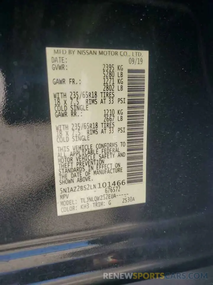 13 fotografías del automóvil dañado 5N1AZ2BS2LN101466 NISSAN MURANO 2020