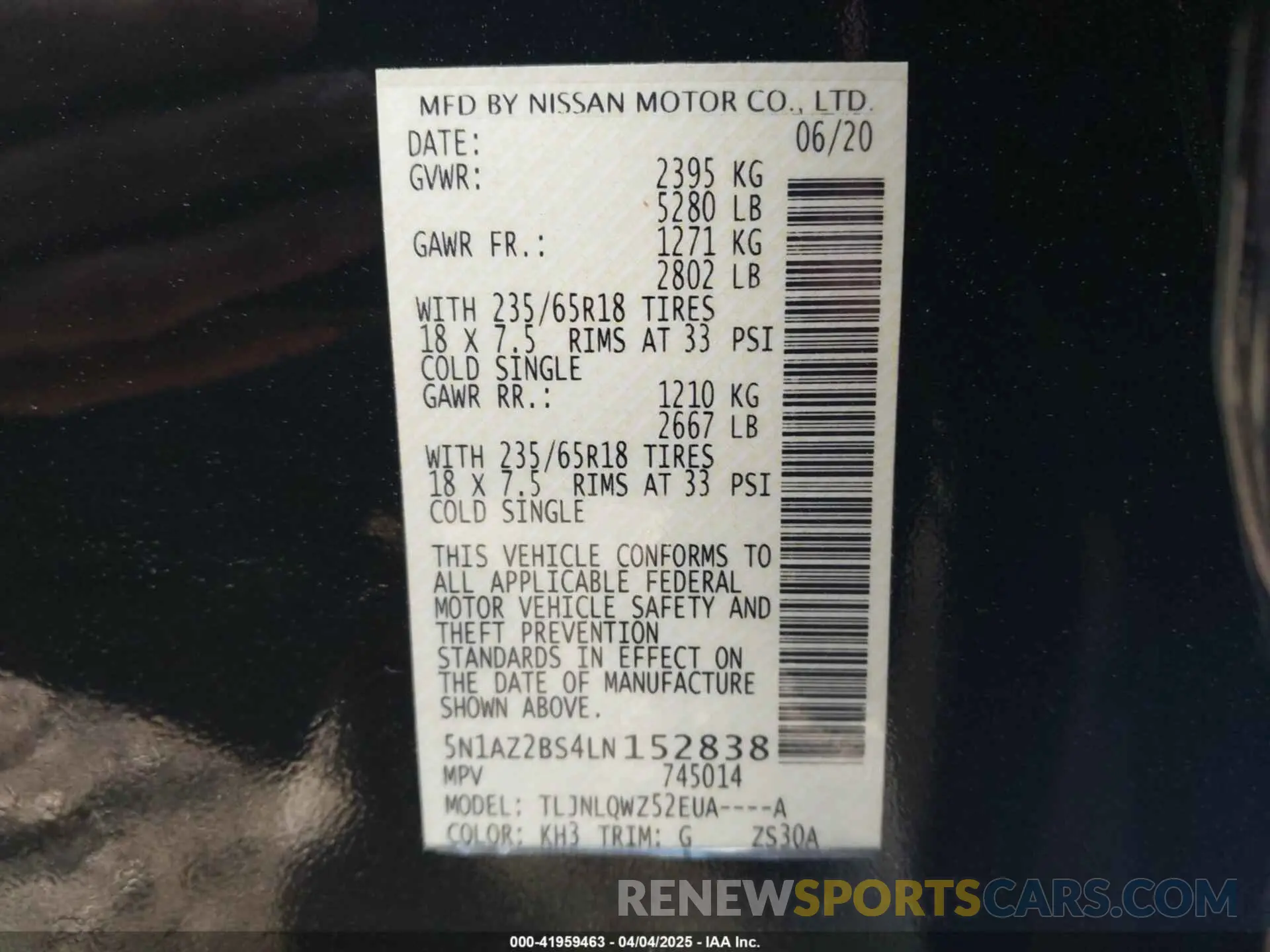 9 fotografías del automóvil dañado 5N1AZ2BS4LN152838 NISSAN MURANO 2020