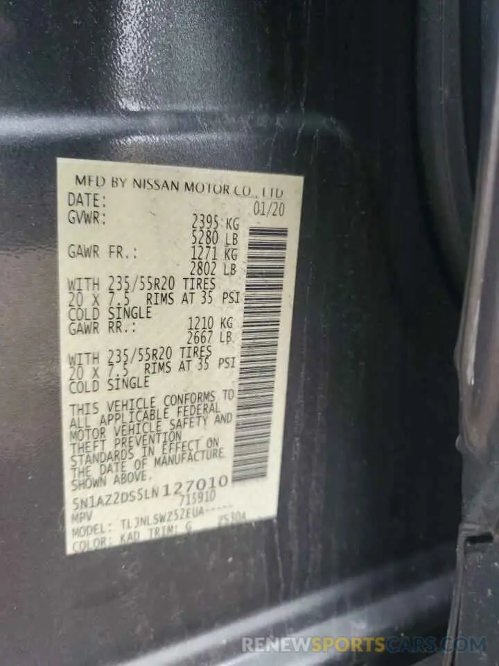 13 fotografías del automóvil dañado 5N1AZ2DS5LN127010 NISSAN MURANO 2020