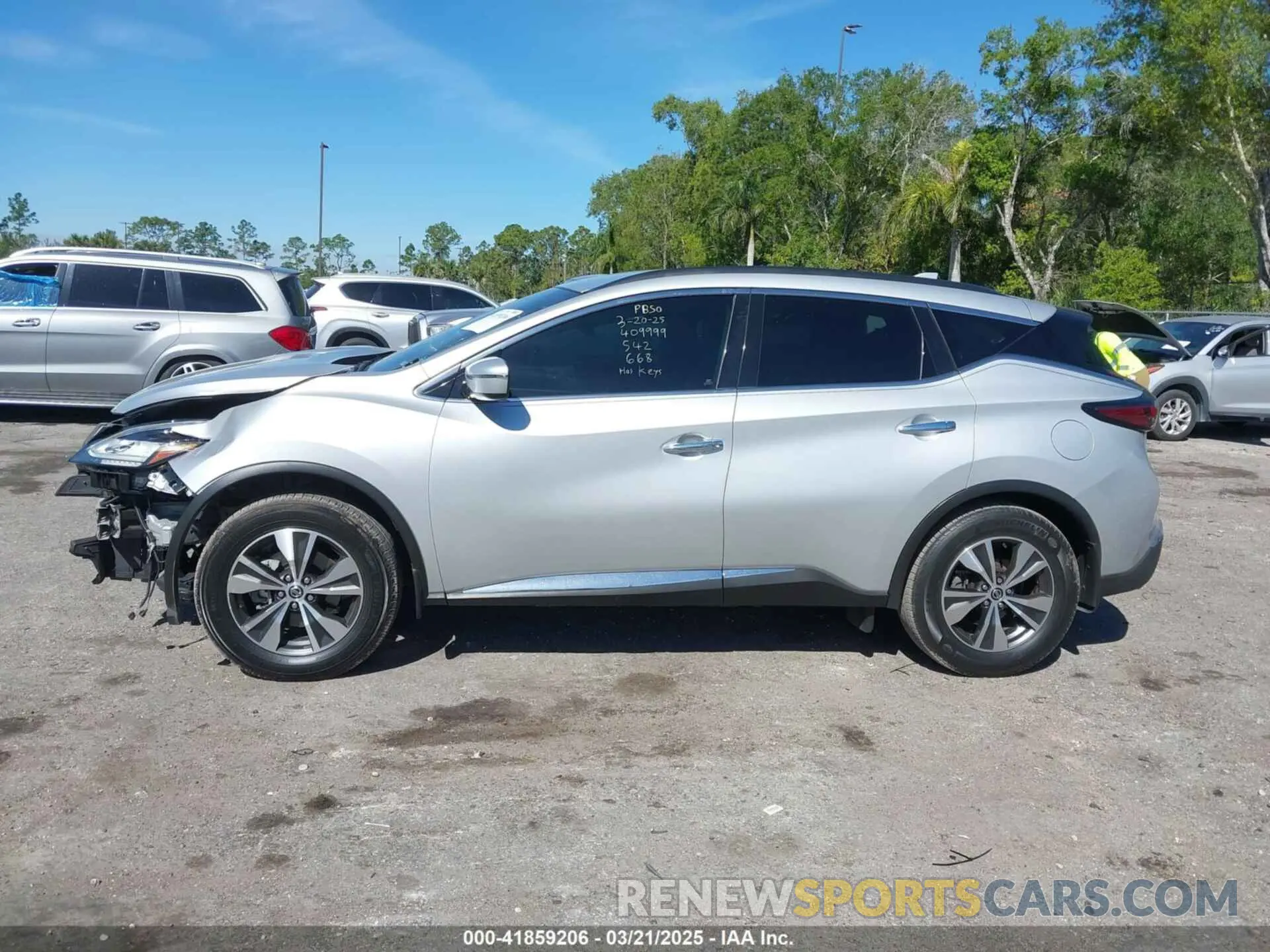 14 fotografías del automóvil dañado 5N1AZ2BJ4MC117043 NISSAN MURANO 2021