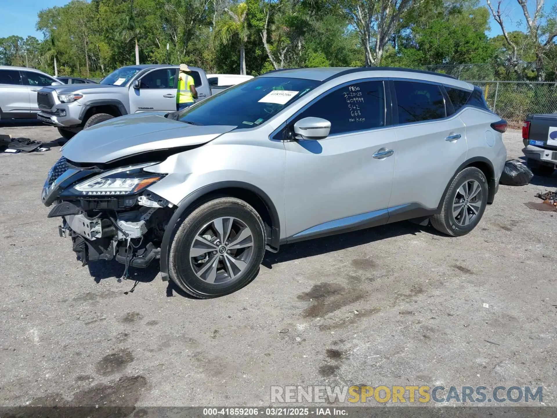 2 fotografías del automóvil dañado 5N1AZ2BJ4MC117043 NISSAN MURANO 2021