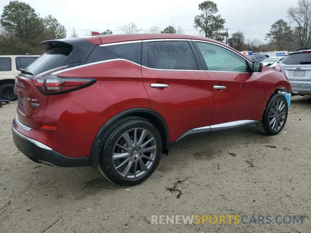 3 fotografías del automóvil dañado 5N1AZ2BS3MC123215 NISSAN MURANO 2021