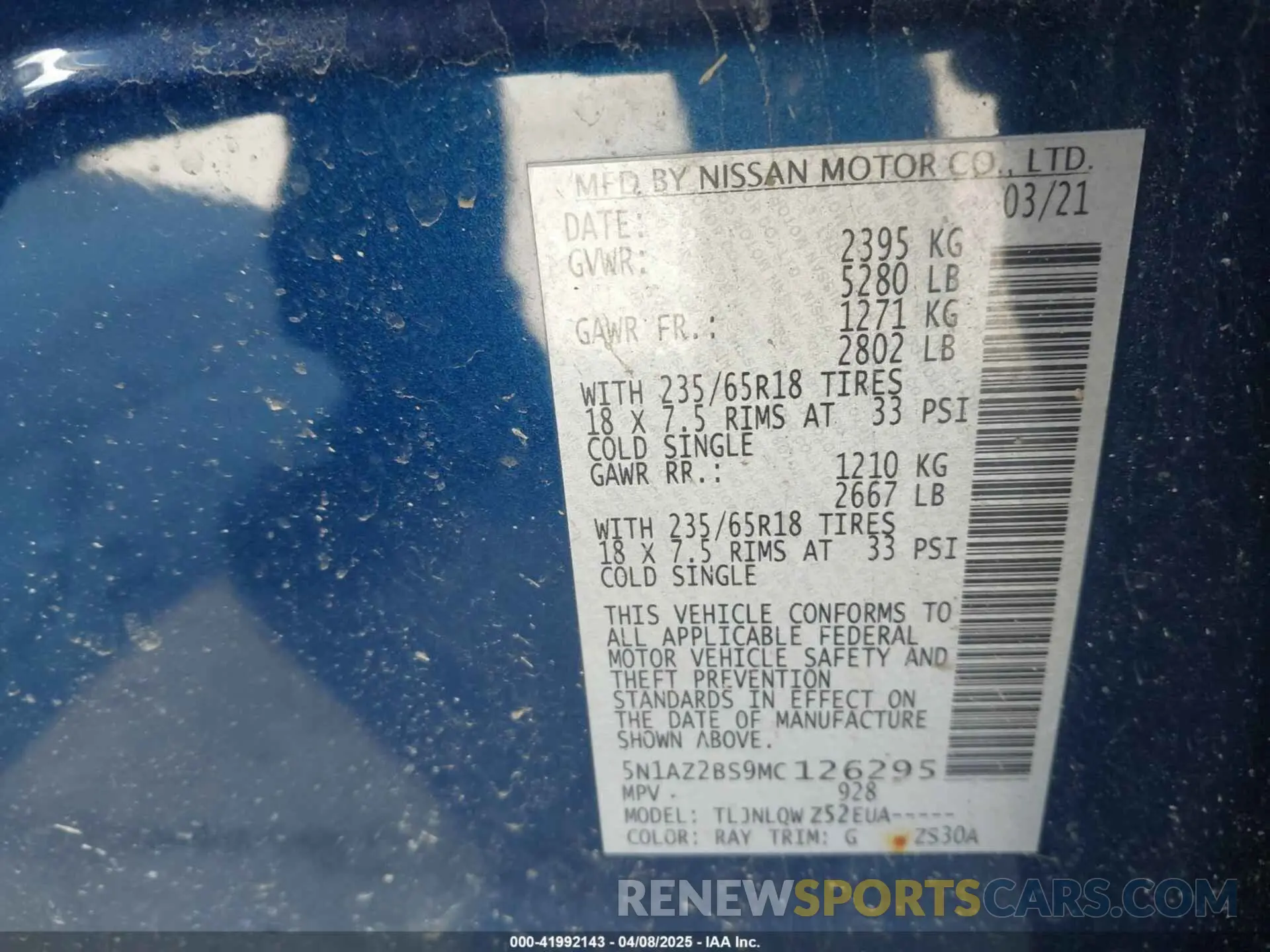 9 fotografías del automóvil dañado 5N1AZ2BS9MC126295 NISSAN MURANO 2021