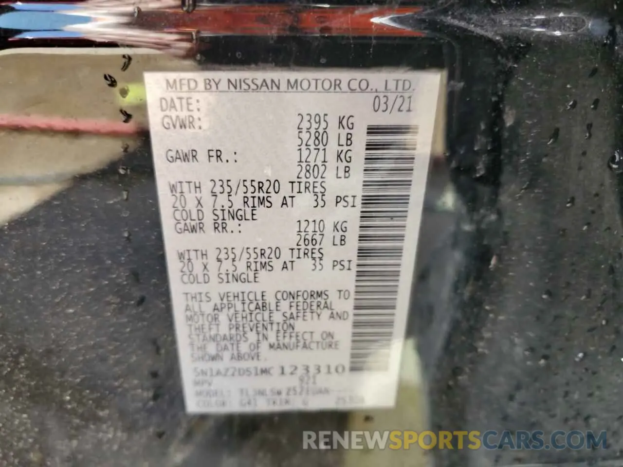 13 fotografías del automóvil dañado 5N1AZ2DS1MC123310 NISSAN MURANO 2021