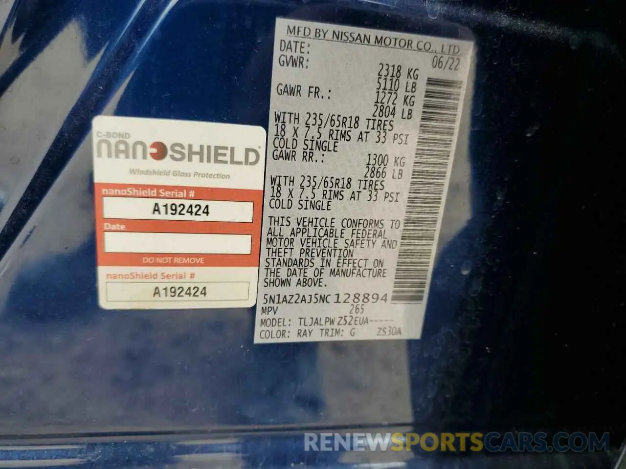 13 fotografías del automóvil dañado 5N1AZ2AJ5NC128894 NISSAN MURANO 2022