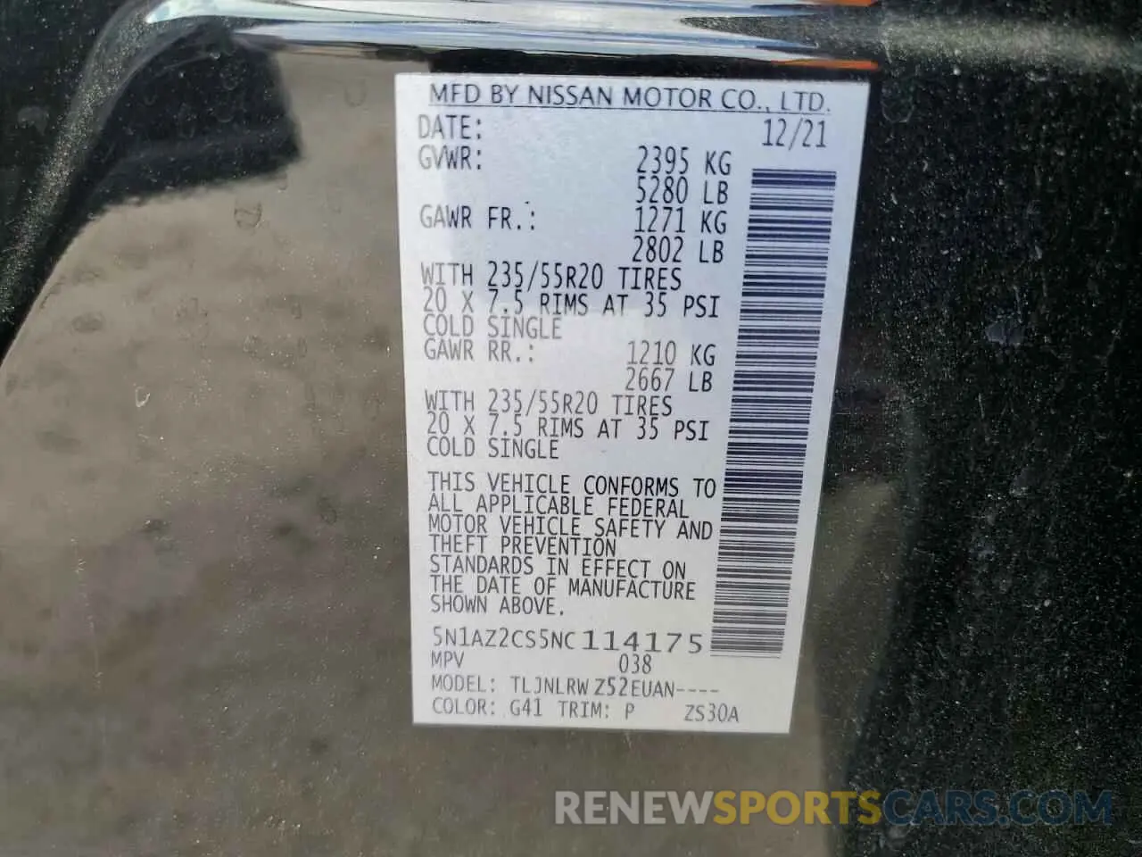 14 fotografías del automóvil dañado 5N1AZ2CS5NC114175 NISSAN MURANO 2022